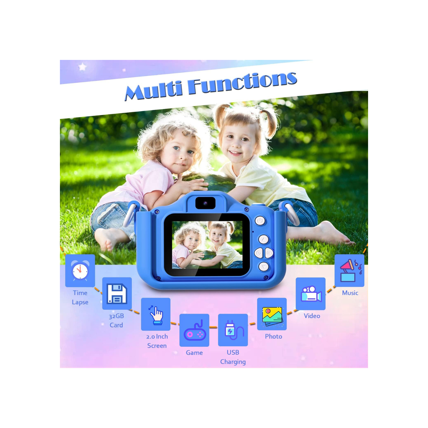Kids Camera Toddler Camera for Girls, Christmas Birthday Gifts for Girls Age 3-6, Kids Digital Camera for 7 8 9 10 12 Year Old, Selfie Camera for