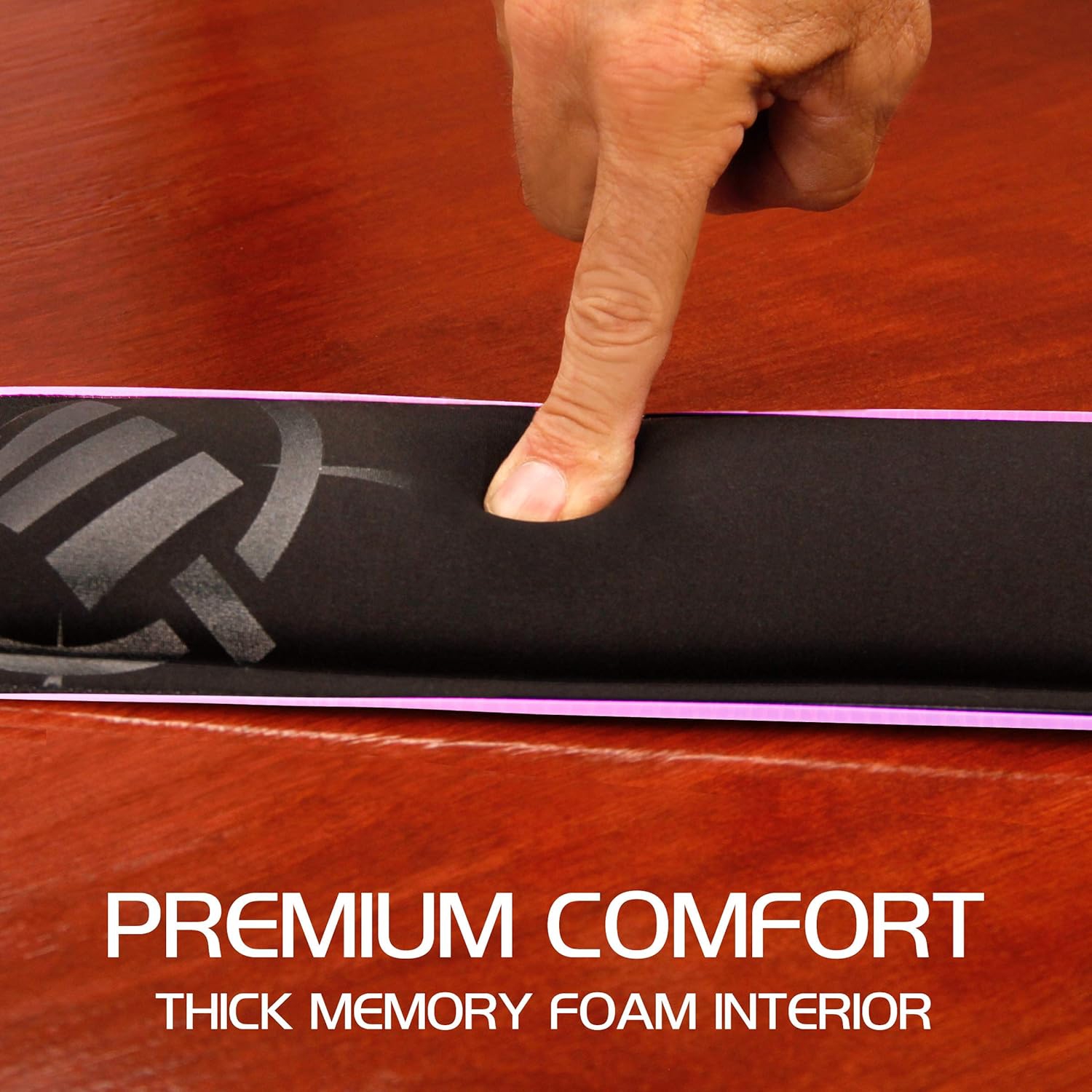 Repose-poignets LED D'AMÉLIOREZ VOTRE poignet avec soutien en mousse à mémoire souple pour claviers pleine grandeur – Repose-poignet avec 7 couleurs