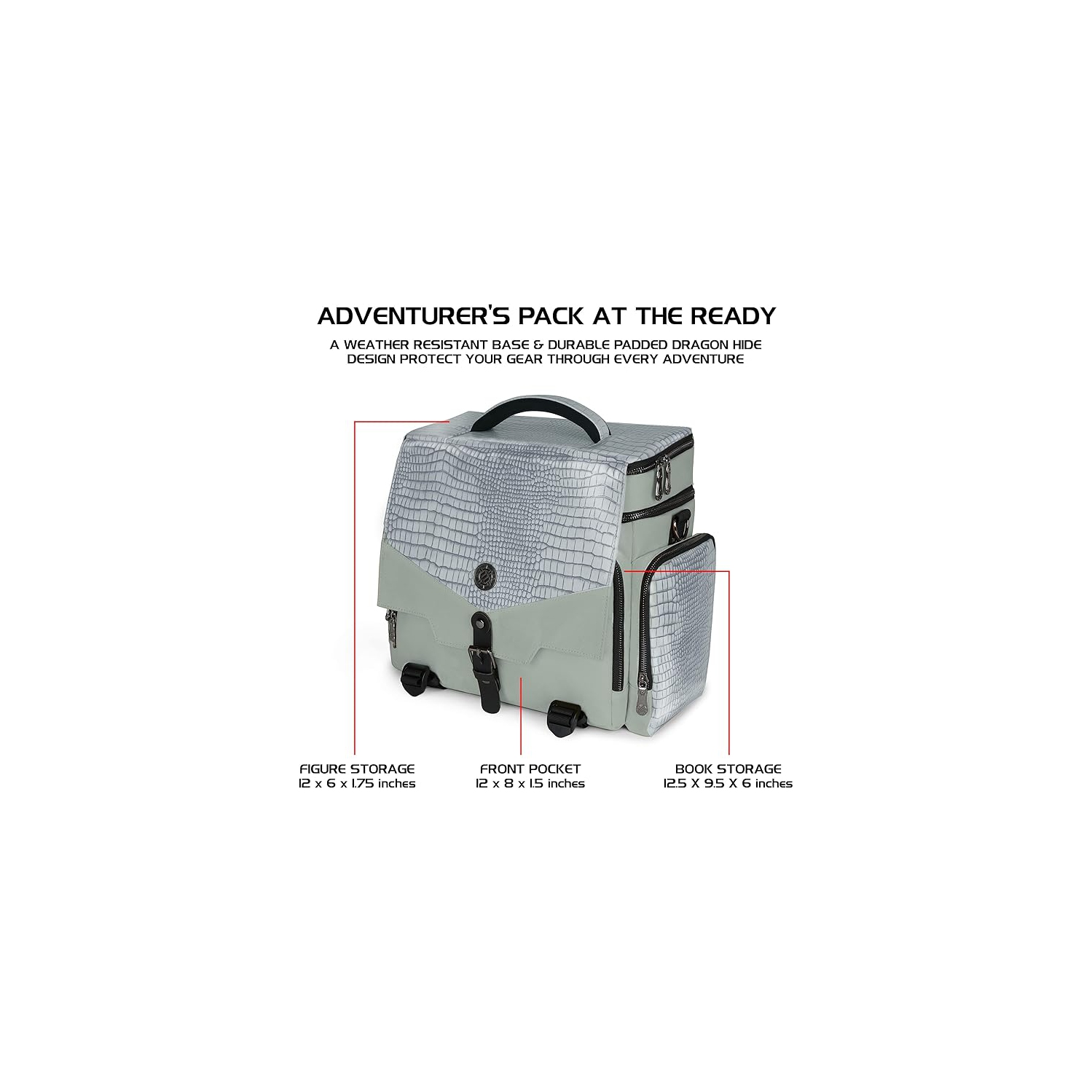 ENHANCE Tabletop DND Bag - RPG Adventurer's Dungeons and Dragons Accessories Bag with Miniatures Storage, Mat Holder, DND Dice & Token Pockets