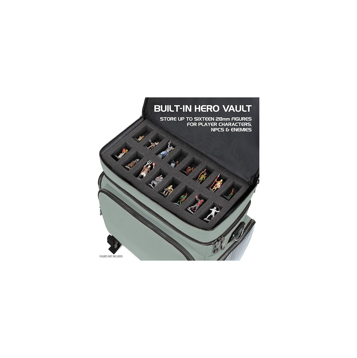 ENHANCE Tabletop DND Bag - RPG Adventurer's Dungeons and Dragons Accessories Bag with Miniatures Storage, Mat Holder, DND Dice & Token Pockets