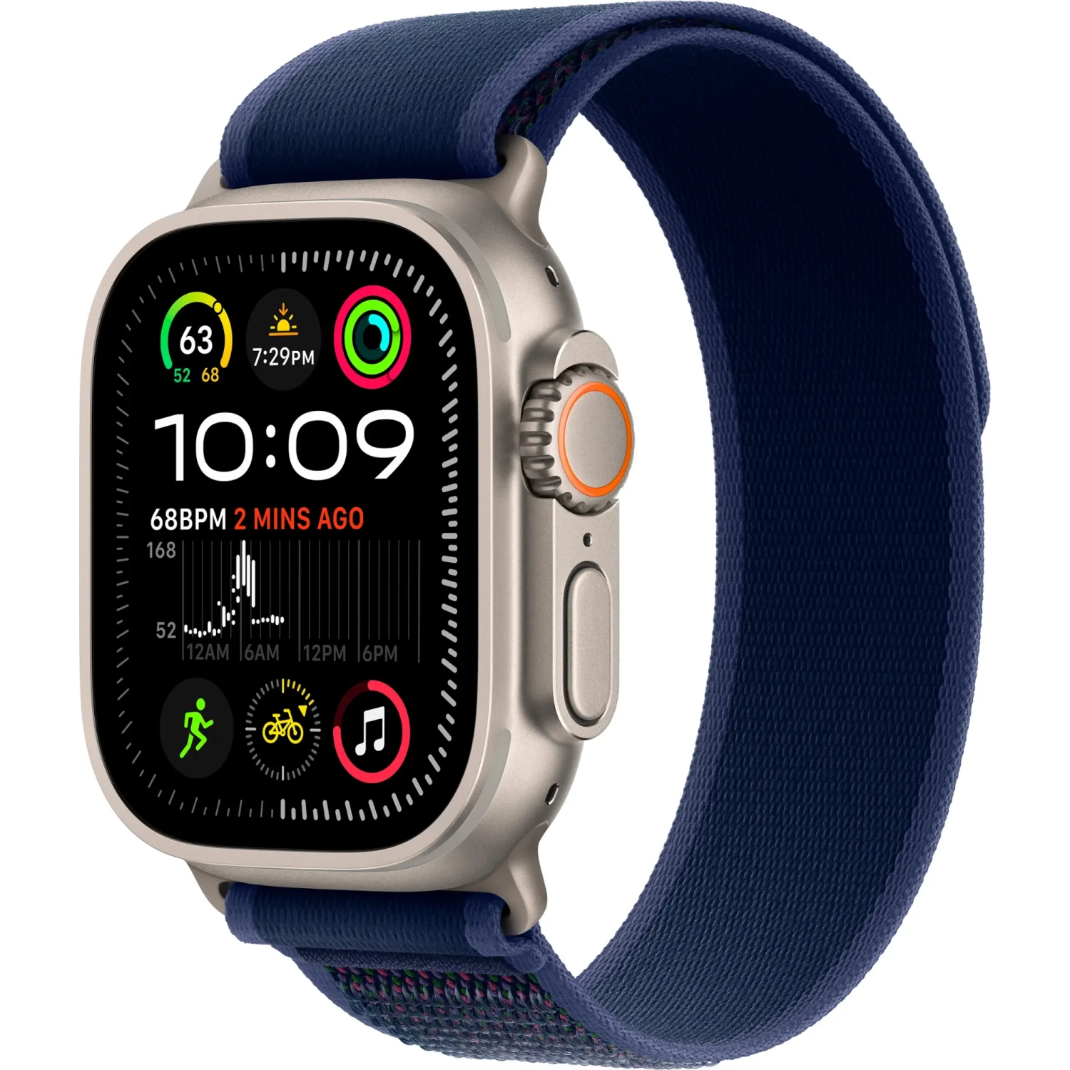 Open Box - Apple Watch Ultra 2 49mm Natural Titanium Case with Blue Trail Loop - Medium/Large