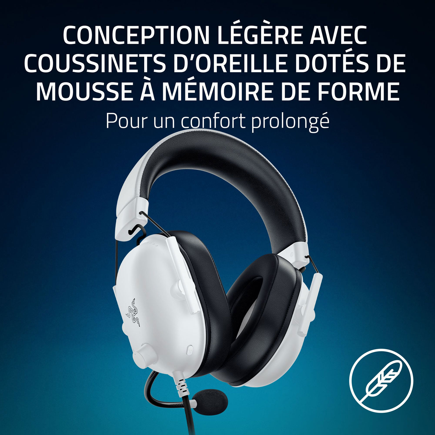 Casque de jeu BlackShark V2 X de Razer pour PS5 - Blanc