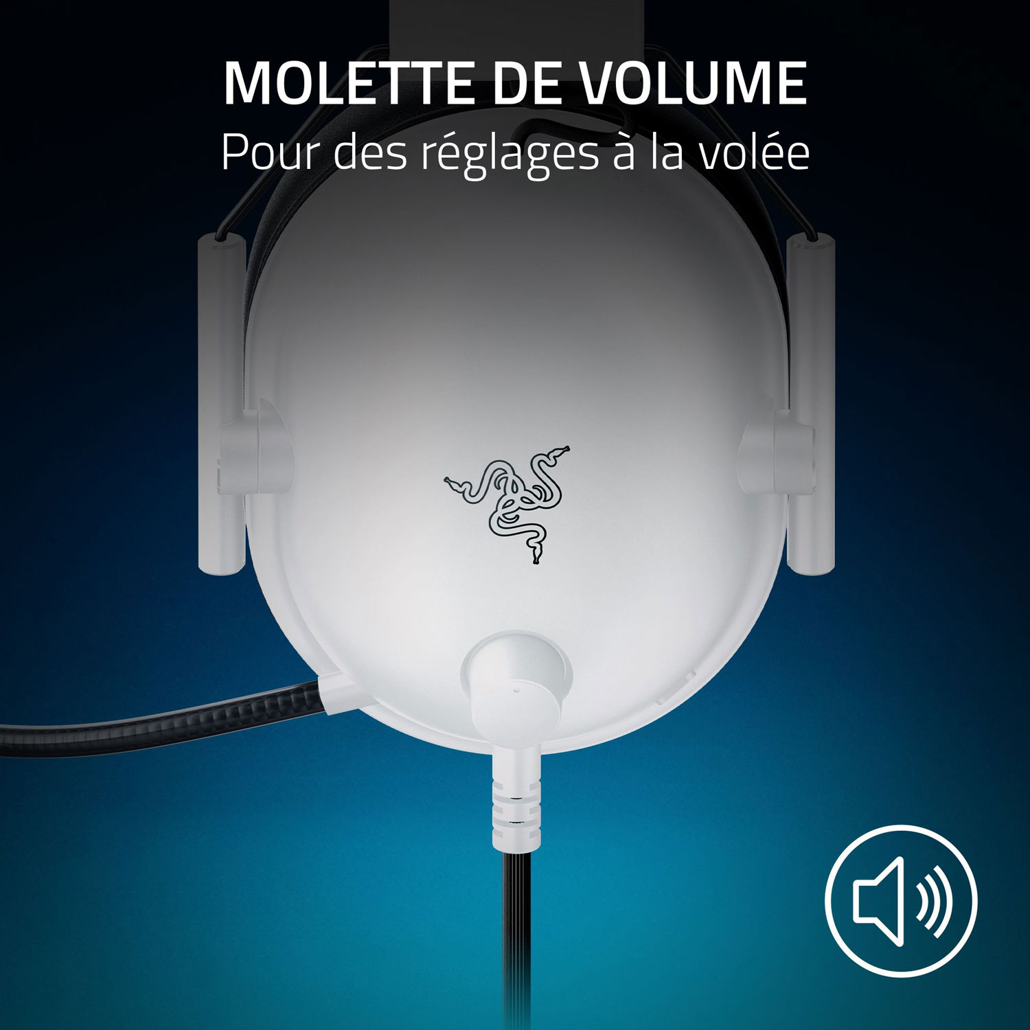 Casque de jeu BlackShark V2 X de Razer pour PS5 - Blanc