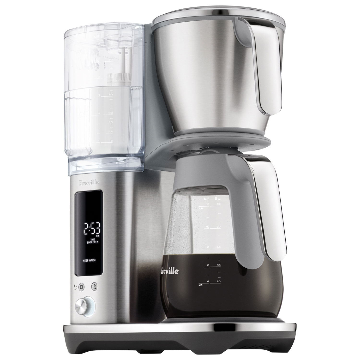 Breville Luxe Glass Drip Coffee Maker - 12-Cup - Brushed Stainless Steel