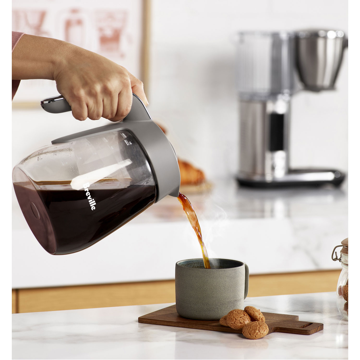 Breville Luxe Glass Drip Coffee Maker - 12-Cup - Brushed Stainless Steel