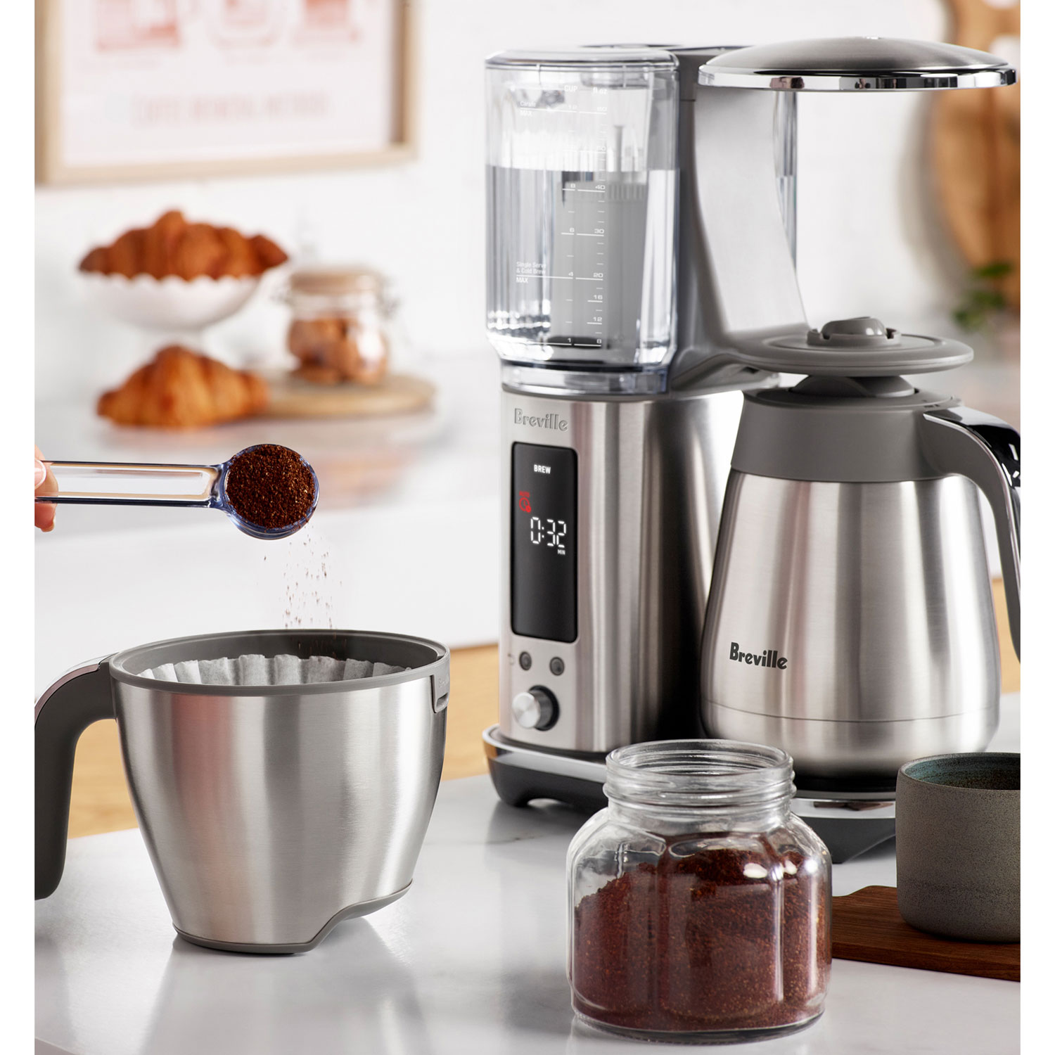 Cafetière de luxe isotherme de Breville - 12 tasses - Acier inoxydable brossé