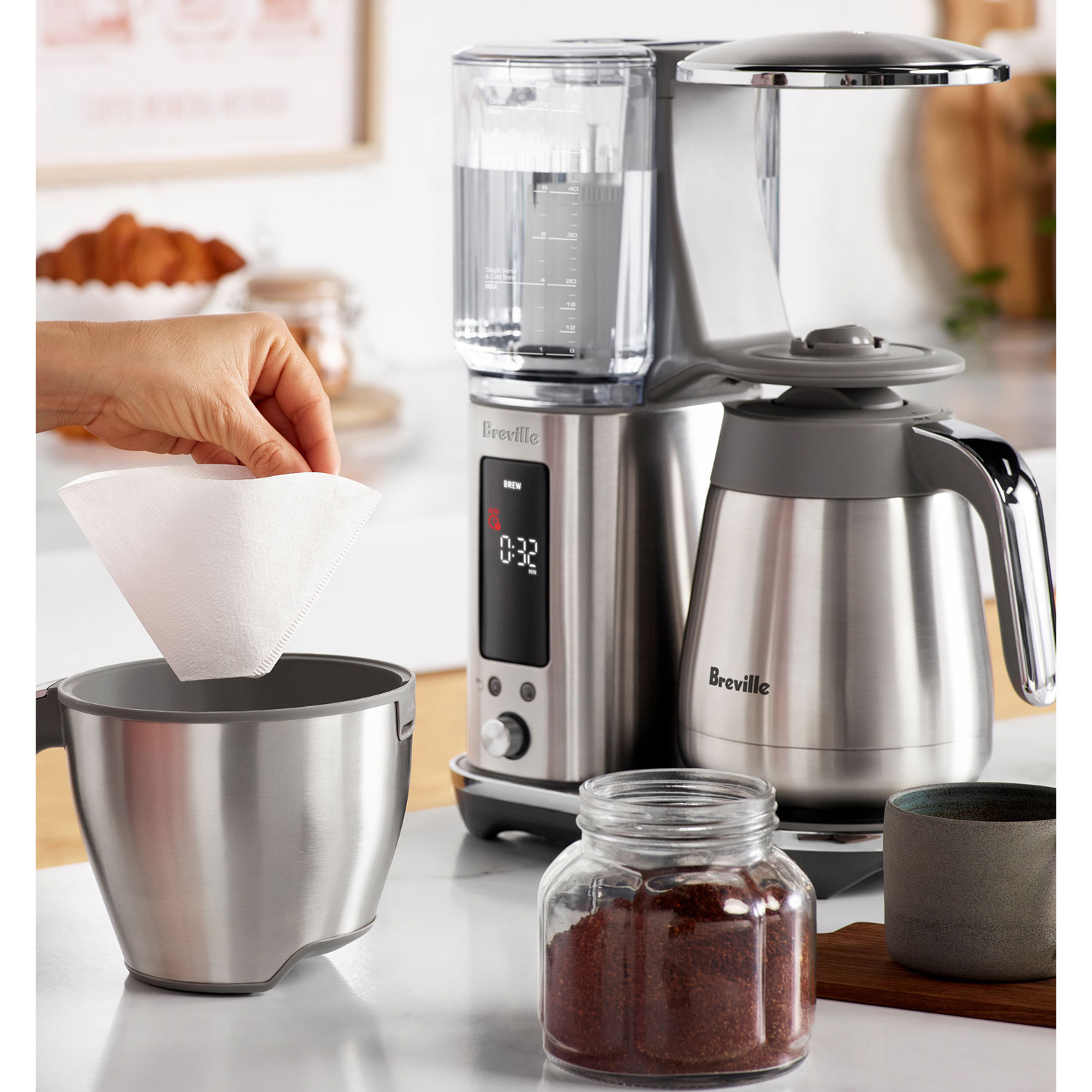 Cafetière de luxe isotherme de Breville - 12 tasses - Acier inoxydable brossé