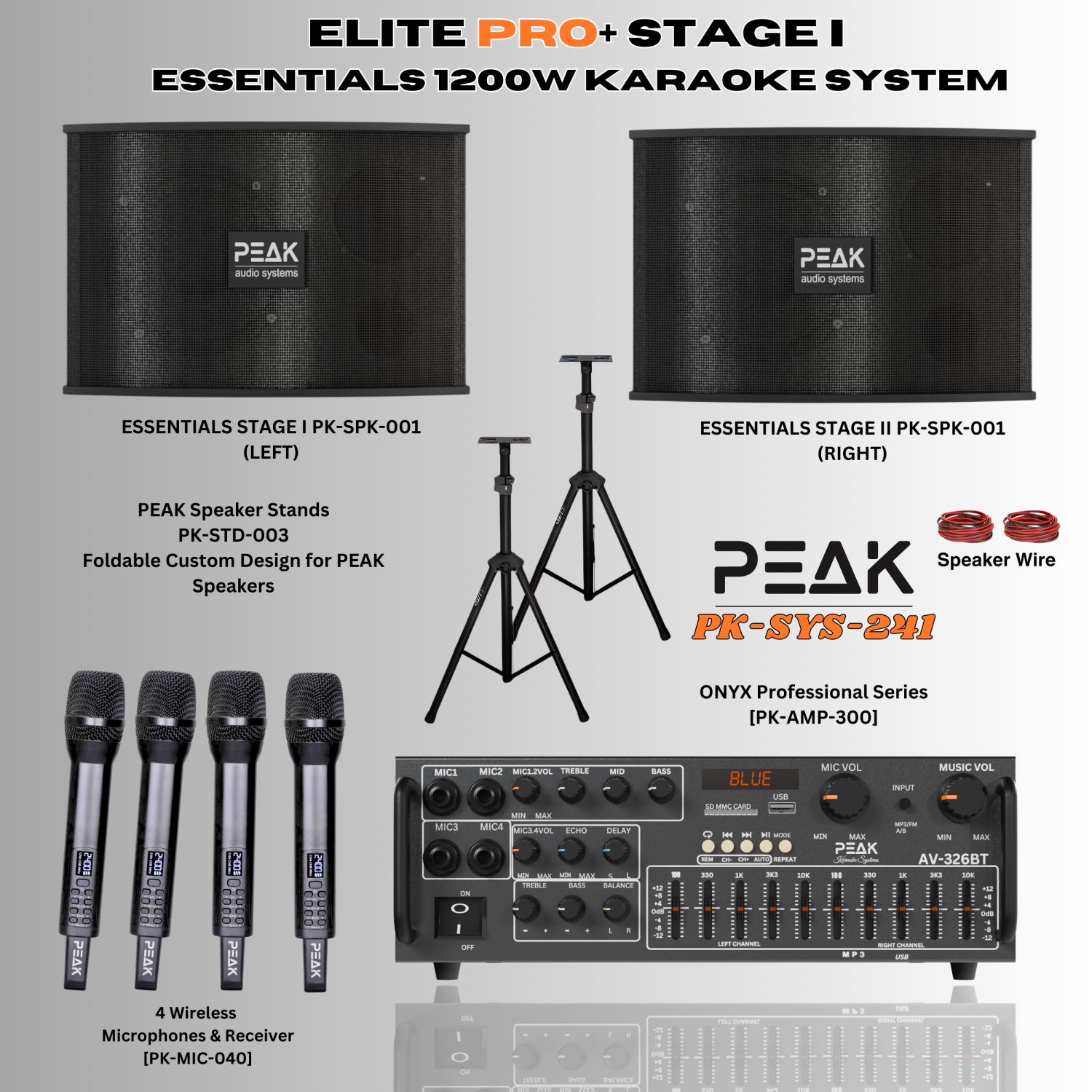 Système de karaoké STAGE I ELITE PRO+ de PEAK Karaoke - 1200&nbsp;W
