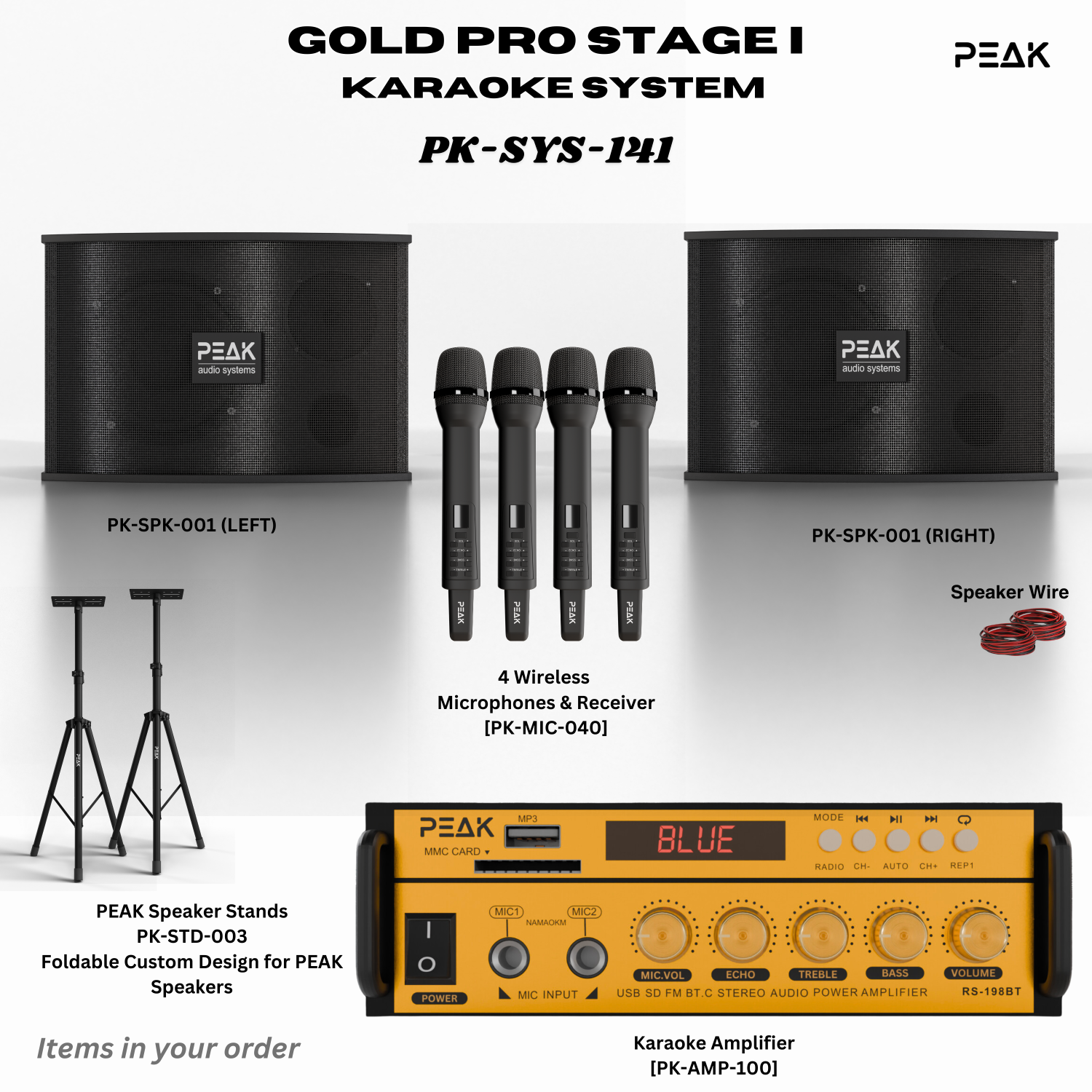 PEAK Karaoke GOLD PRO+ STAGE I Karaoke System - 600W