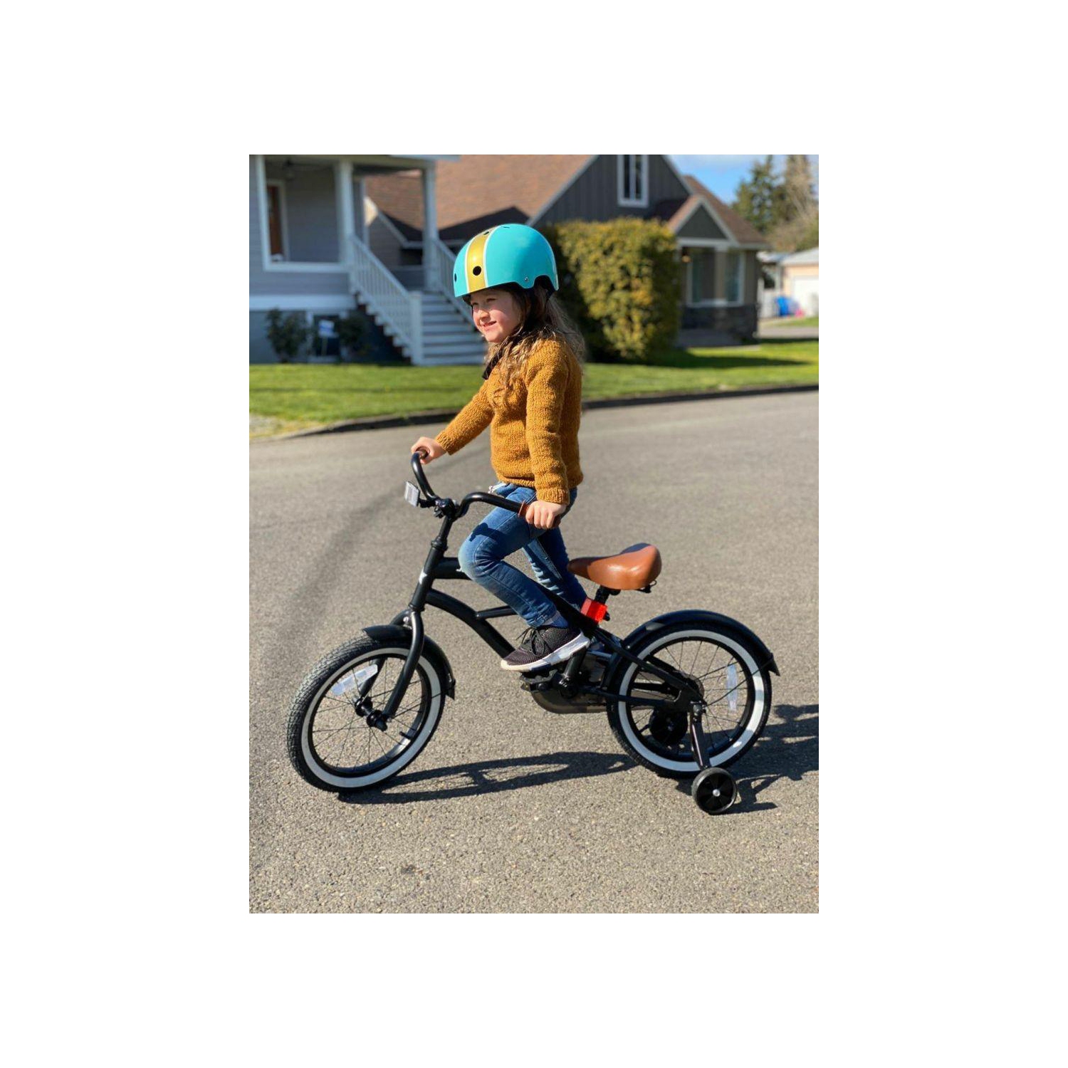 JOYSTAR 16 Inch Kids Bike with Training Wheels for Ages 4-7 Years Old Girls Boys Bike Toddler Bike Beach Cruiser Kids Bicycle Black
