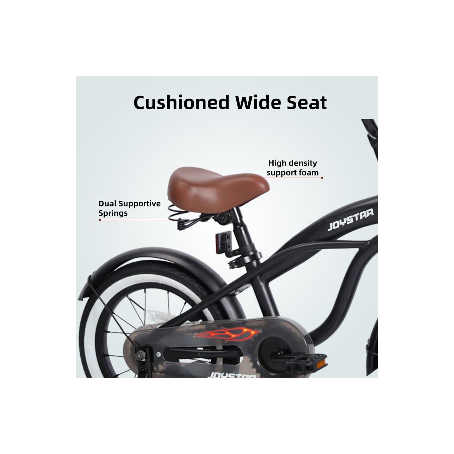 JOYSTAR 16 Inch Kids Bike with Training Wheels for Ages 4-7 Years Old Girls Boys Bike Toddler Bike Beach Cruiser Kids Bicycle Black