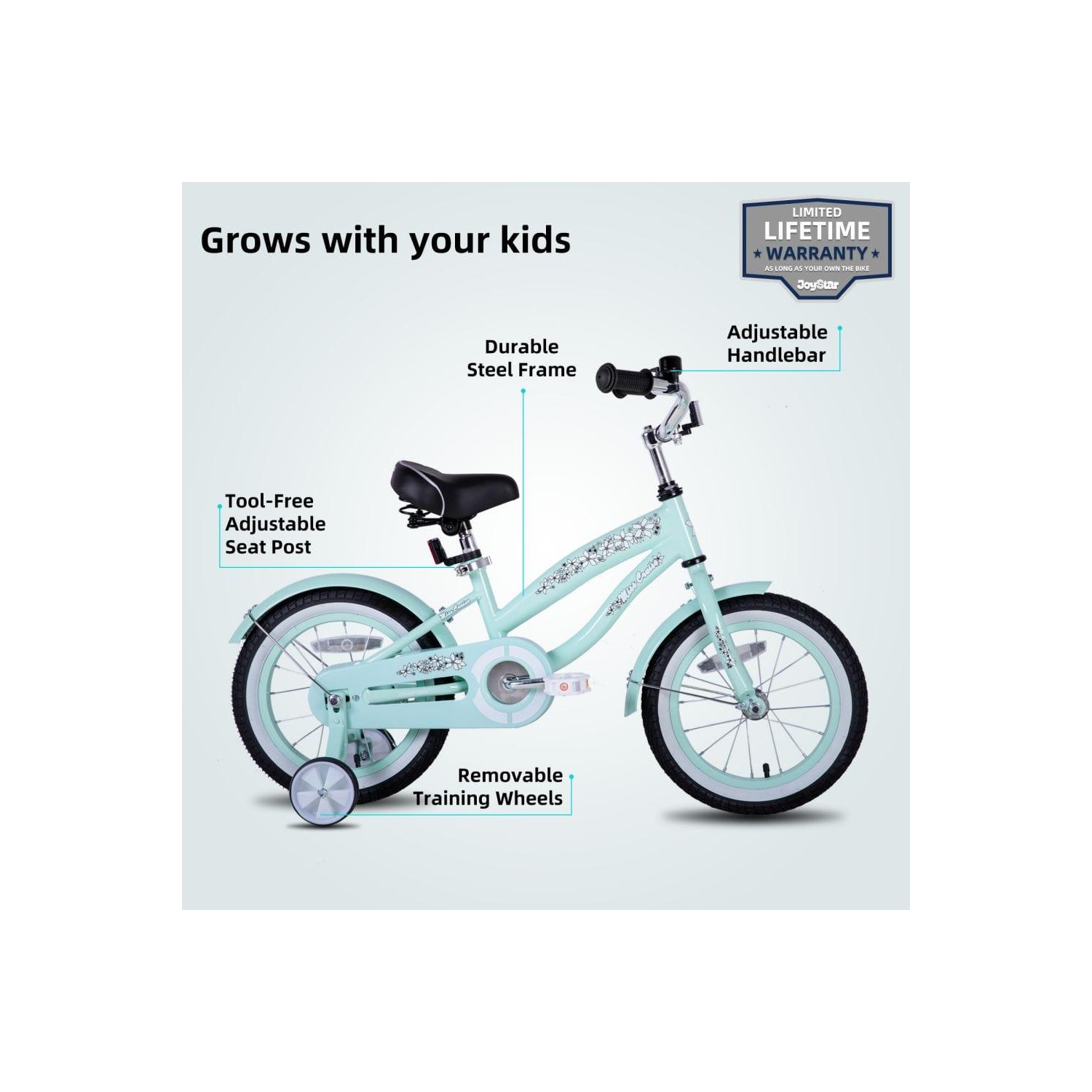 JOYSTAR 12 Inch Kids Bike with Training Wheels for Ages 2-4 Years Old Girls Bike Toddler Bike Beach Cruiser Kids Bicycle Green