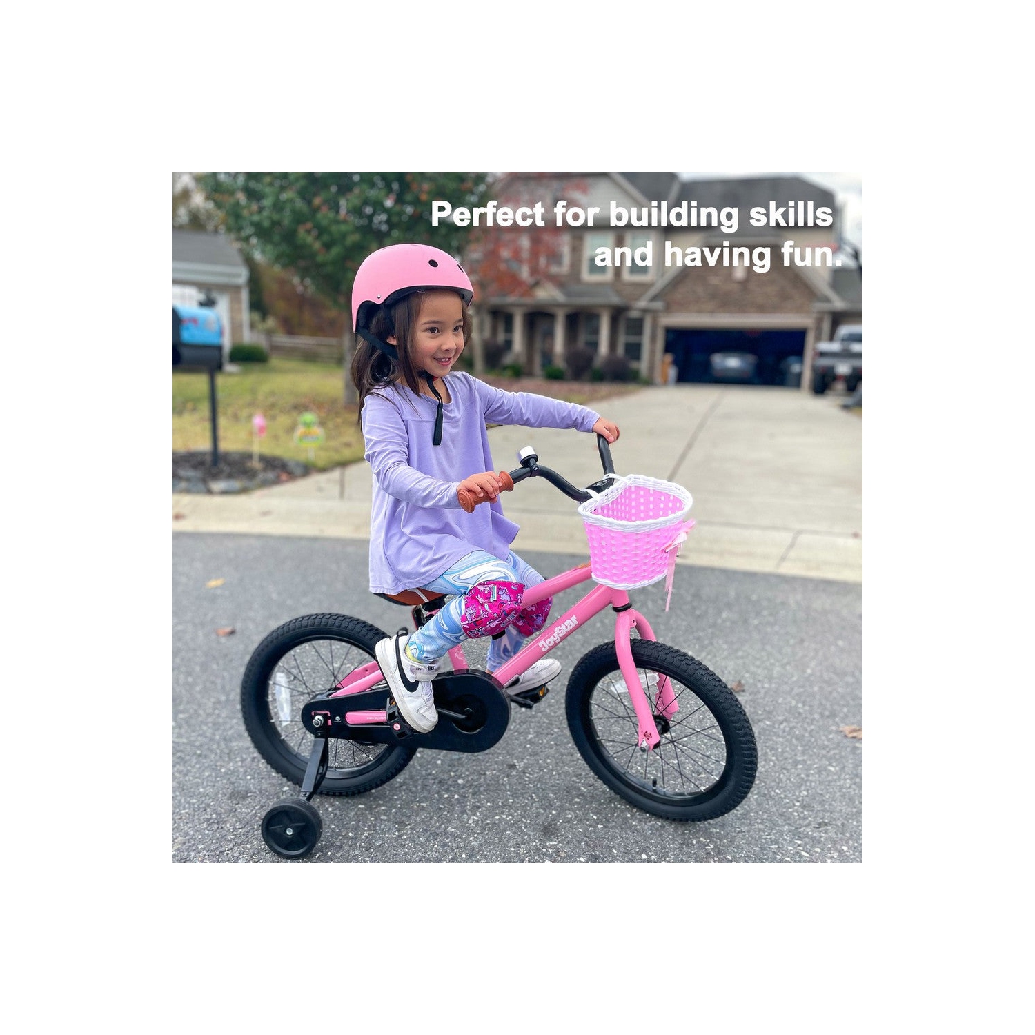 Vélo JOYSTAR TOTEM pour enfants de 12&nbsp;po pour garçons de 2-4 ans, vélo-cadeau pour filles avec roues stabilisatrices, style BMX, 85 % assemblé,