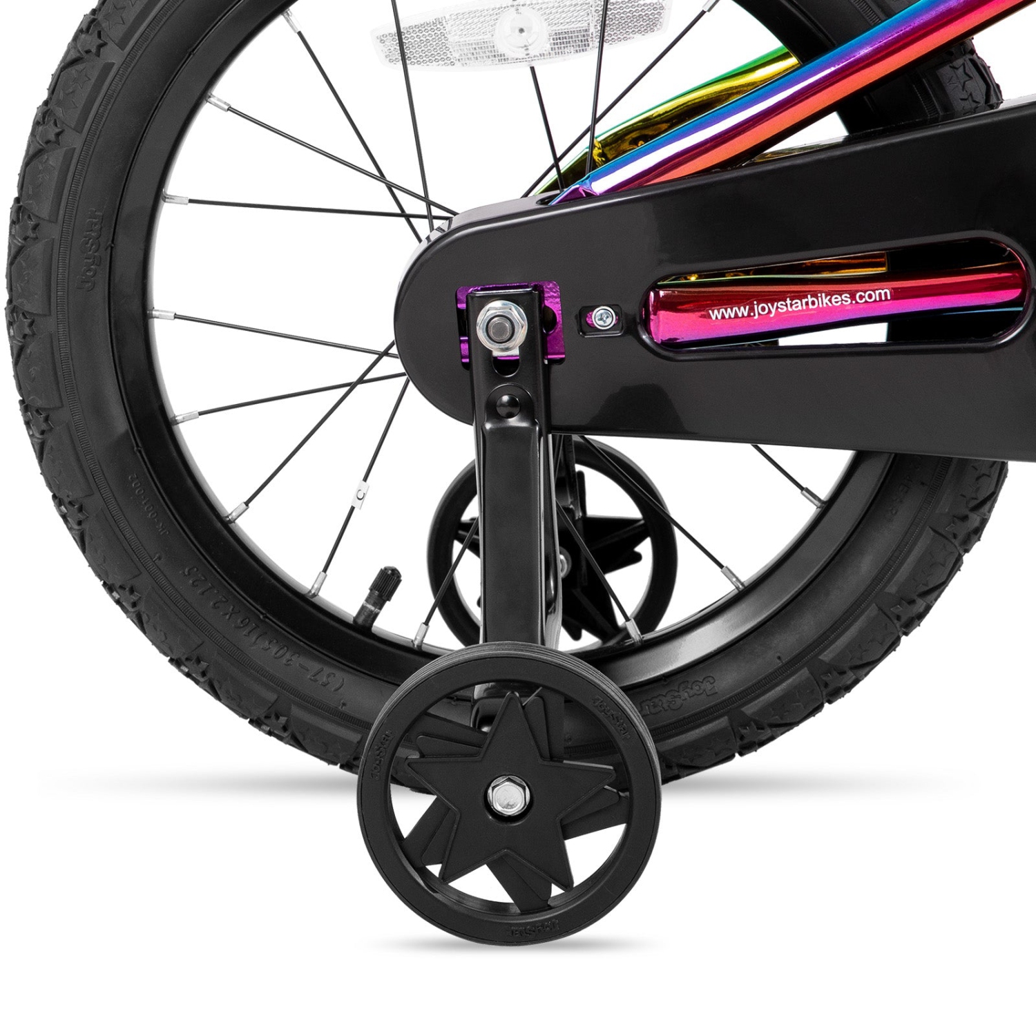 JOYSTAR TOTEM 16 Inch Toddler Bike for 4-7 Year Kids, Girls’ Present Bicycle with Training Wheels, BMX Style, 85% Assembled, Oil Slick