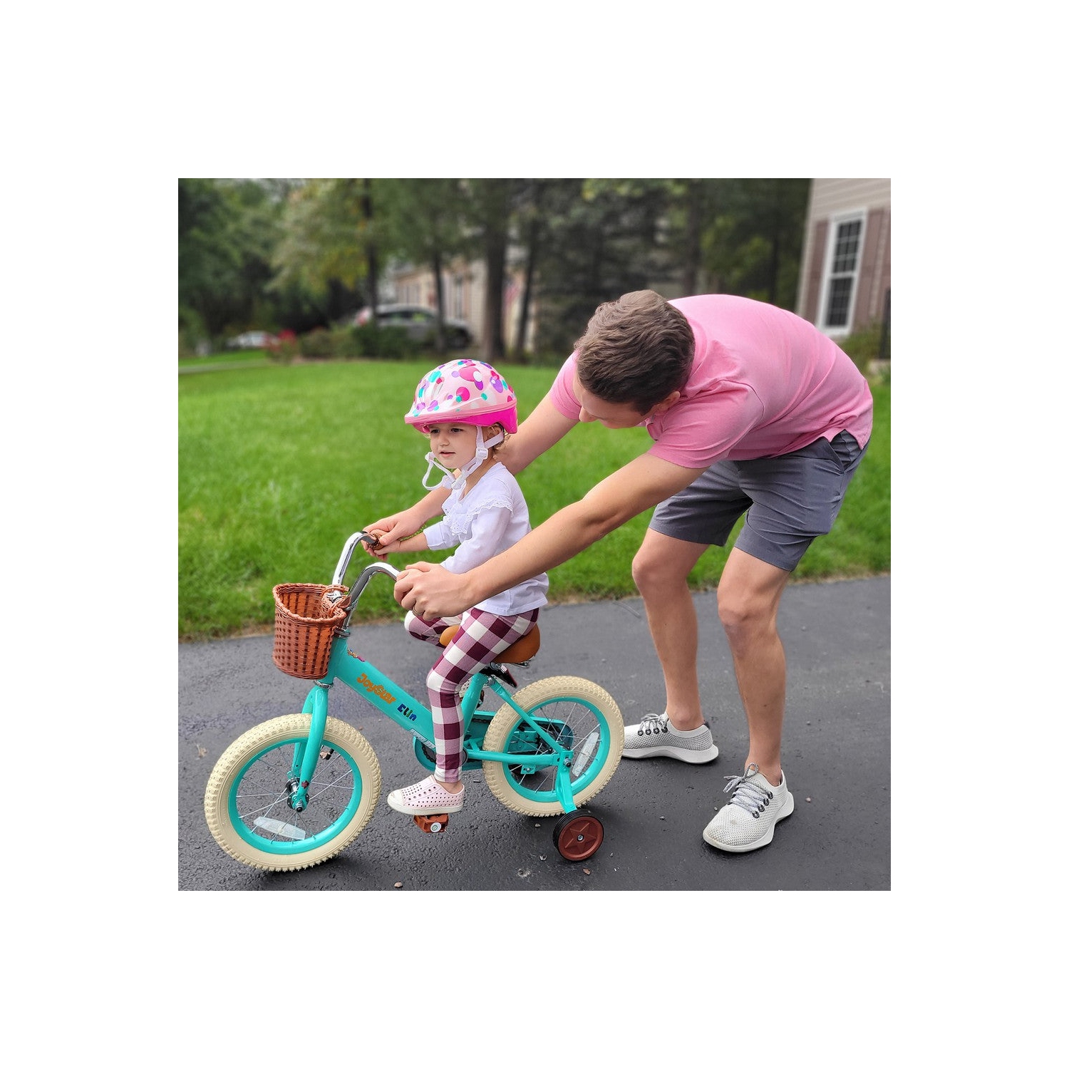 Vélo d'époque JOYSTAR de 14 po pour filles pour enfants de 3-5 à 7 ans | Vélo pour tout-petits avec roues et panier d'entraînement | Vélo pour