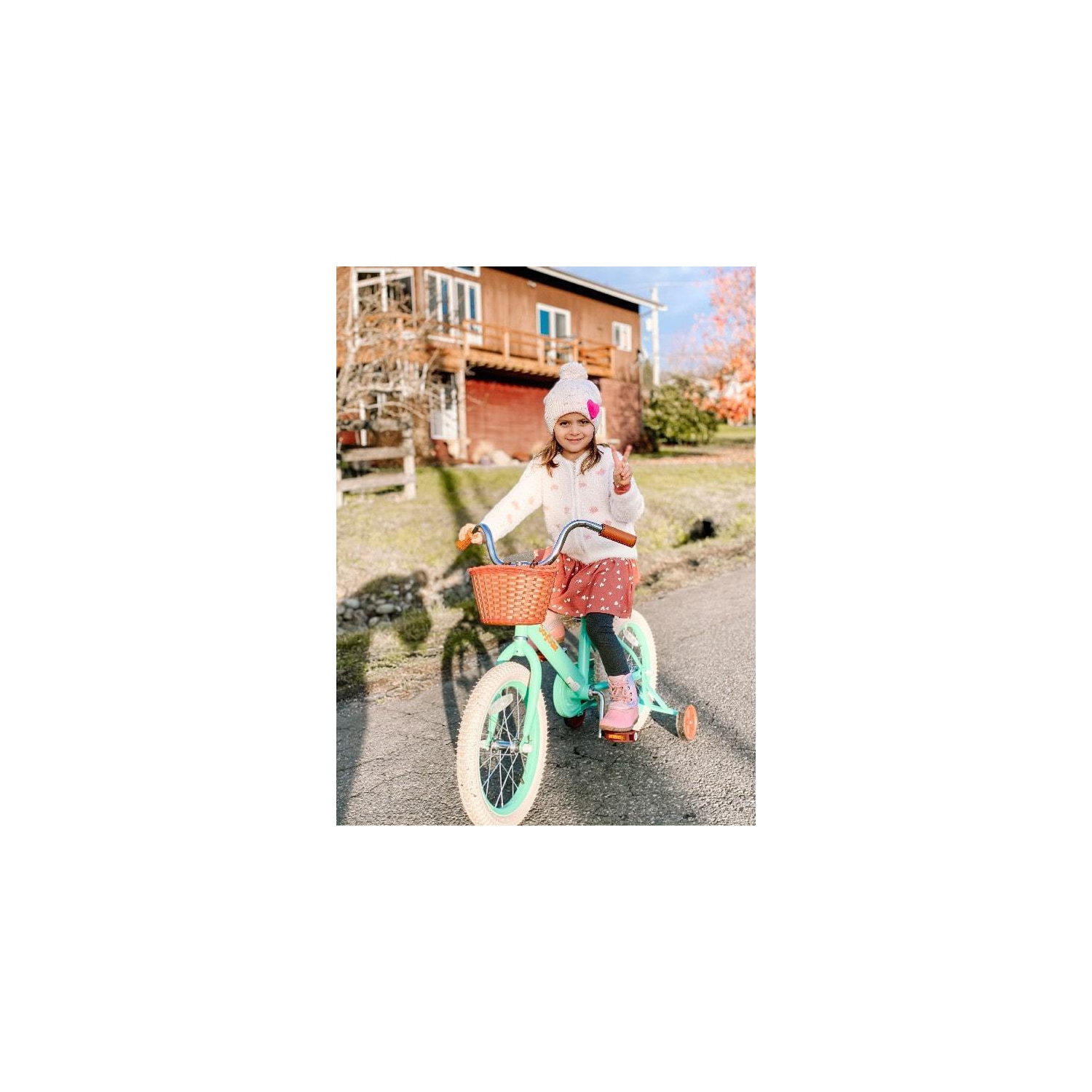 Vélo d'époque JOYSTAR de 14 po pour filles pour enfants de 3-5 à 7 ans | Vélo pour tout-petits avec roues et panier d'entraînement | Vélo pour