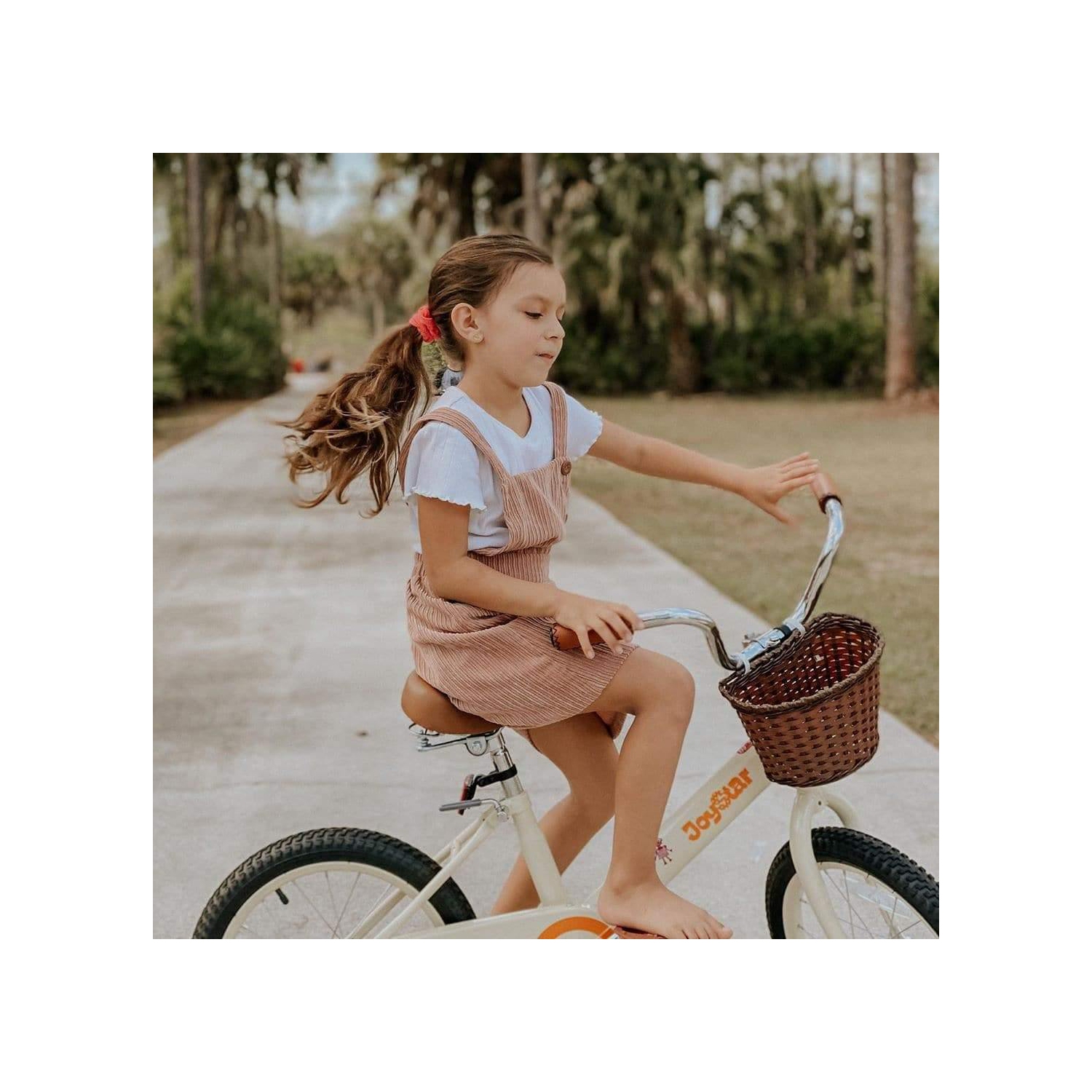 Vélo Vintage pour filles JOYSTAR de 16&nbsp;po pour enfants de 4-7 à 7 ans | Vélo pour enfants avec roues et panier d'entraînement | Vélo pour
