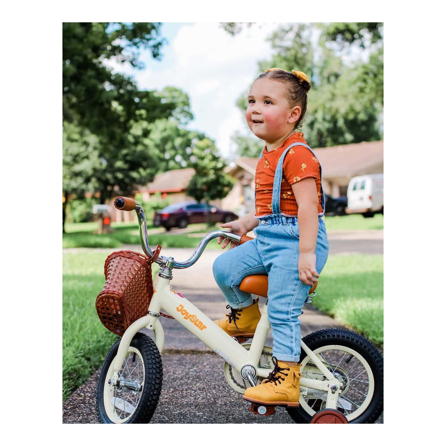 Vélo Vintage pour filles JOYSTAR de 16&nbsp;po pour enfants de 4-7 à 7 ans | Vélo pour enfants avec roues et panier d'entraînement | Vélo pour