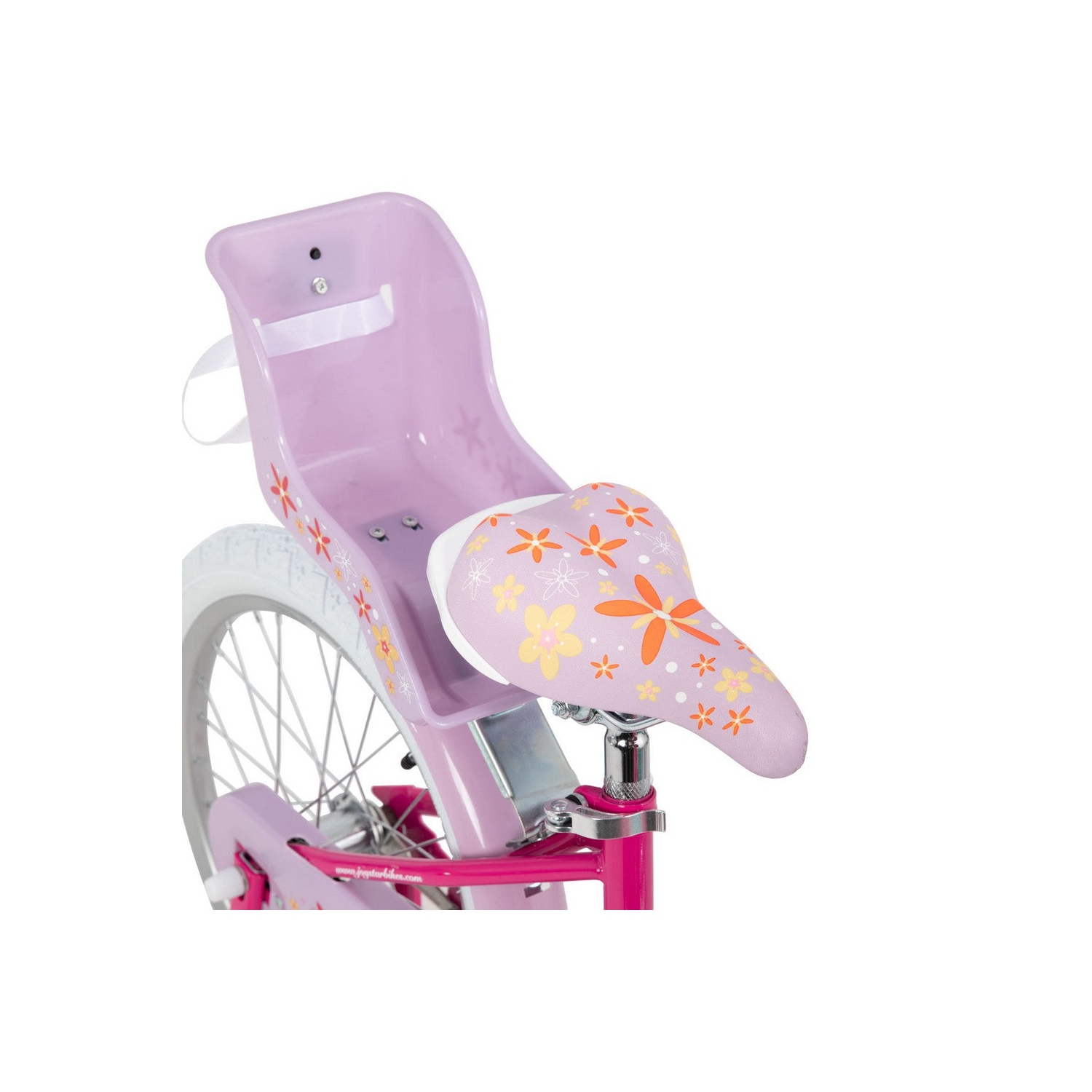 JOYSTAR Unicorn 12 Inch Girls Bike for Ages 2-4 Years | Princess-Themed Toddler Bike with Training Wheels, Doll Seat, Basket & Streamers | Fuchsia