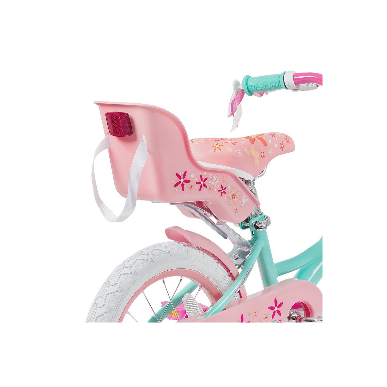 JOYSTAR Unicorn 14 Inch Girls Bike for Ages 3-5 Years | Princess-Themed Kids Bicycle with Training Wheels, Doll Seat, Basket & Streamers | Green