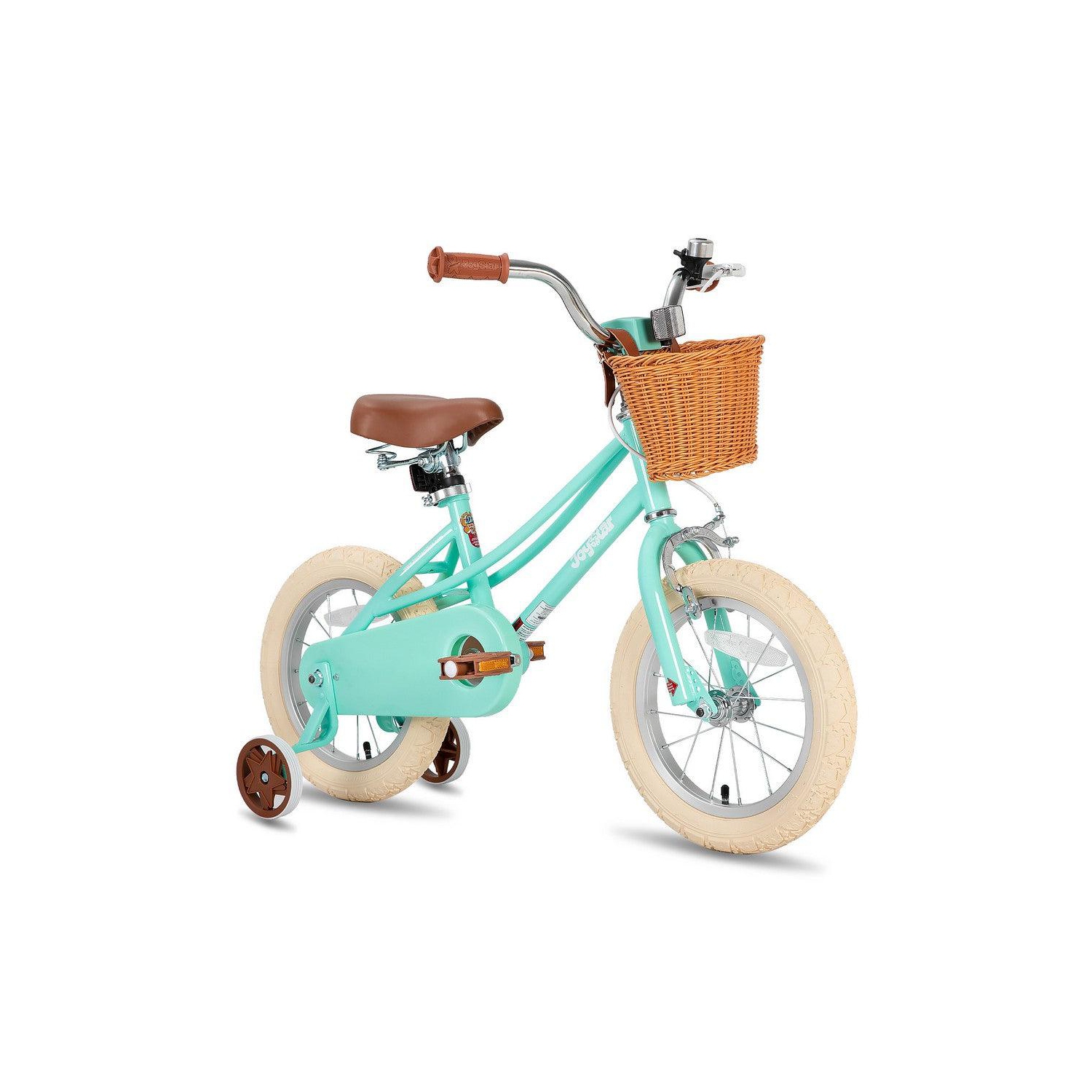 JOYSTAR Fantasy 14&nbsp;po pour enfants 3-5, comprend des roues d'entraînement, un panier, un fini vert élégant