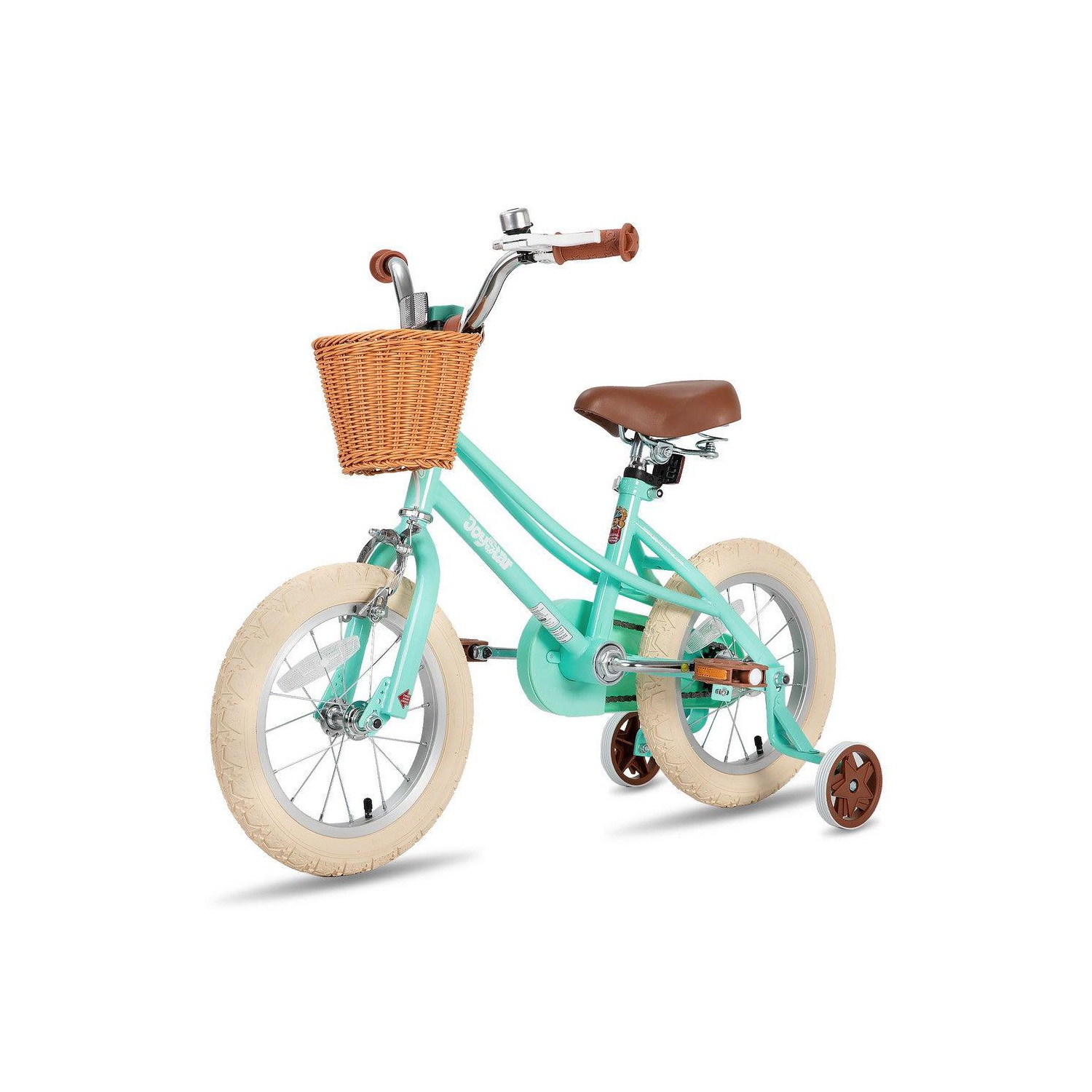 JOYSTAR Fantasy 14&nbsp;po pour enfants 3-5, comprend des roues d'entraînement, un panier, un fini vert élégant