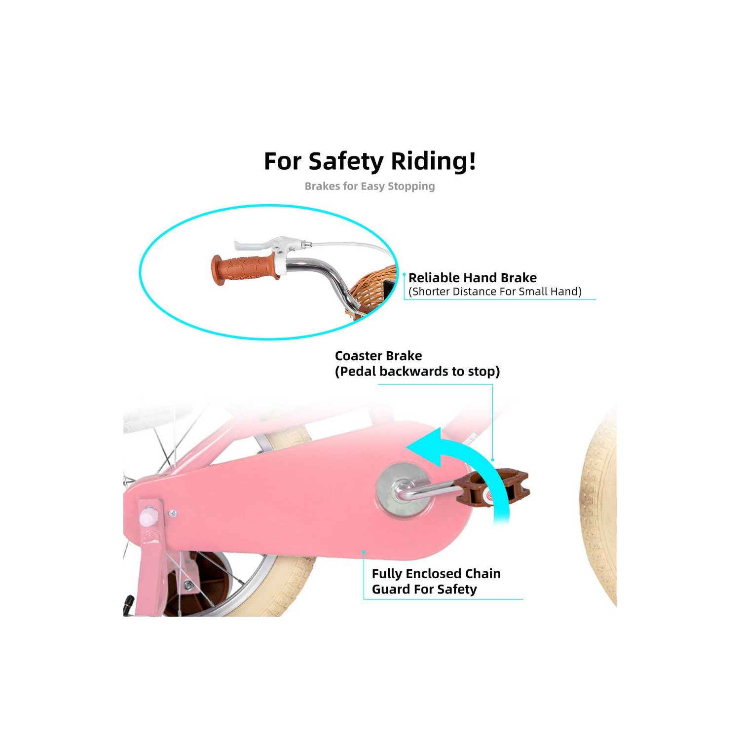 JOYSTAR Fantasy 14 Inch Kids’ Bicycle for 3-5 Year Toddlers, Features Training Wheels, Basket, Charming Pink Shade