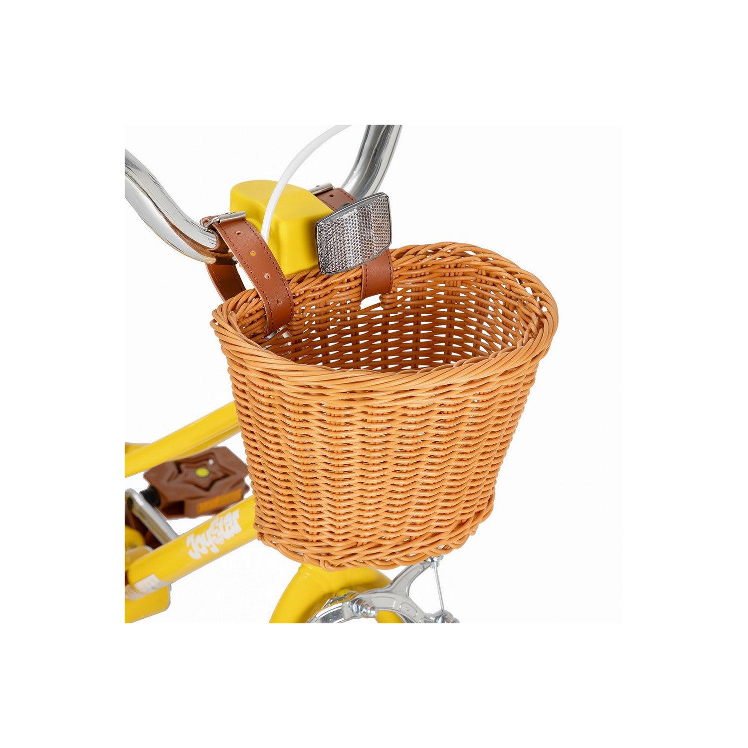 JOYSTAR Fantasy 14 Inch Kids’ Bike for 3-5 Year Toddlers, Offers Training Wheels, Basket, Cheerful Yellow Hue