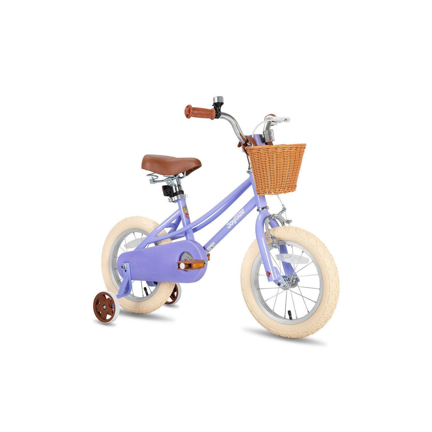 JOYSTAR Fantasy 12 Inch Toddler Bike for 3-4 Year Girls, Comes with Training Wheels, Basket, Rich Purple Look