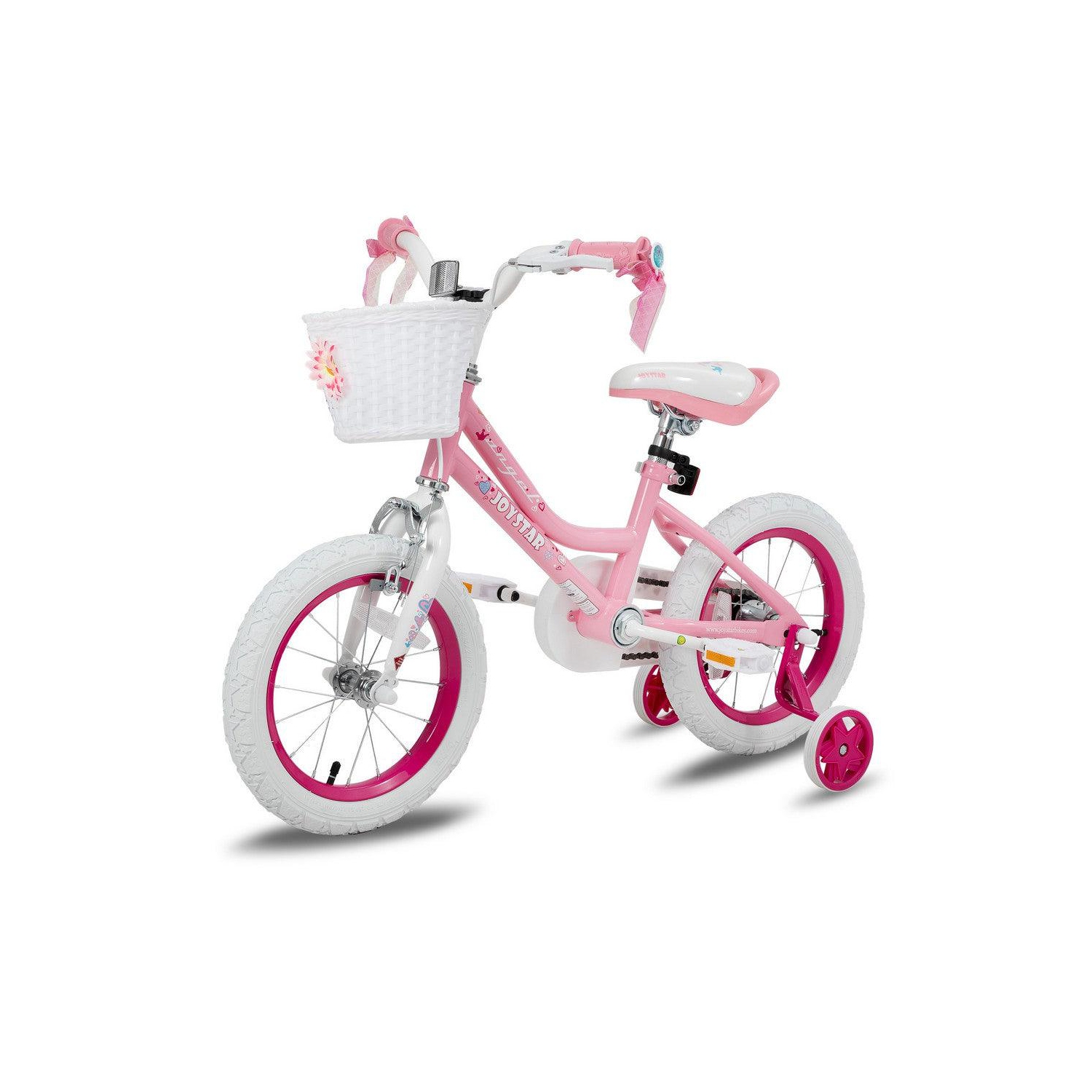 JOYSTAR Angel 18 Inch Girls Bicycle for Ages 5-9 Years | 18" Kids Bike with Handbrake & Training Wheels | Basket Included