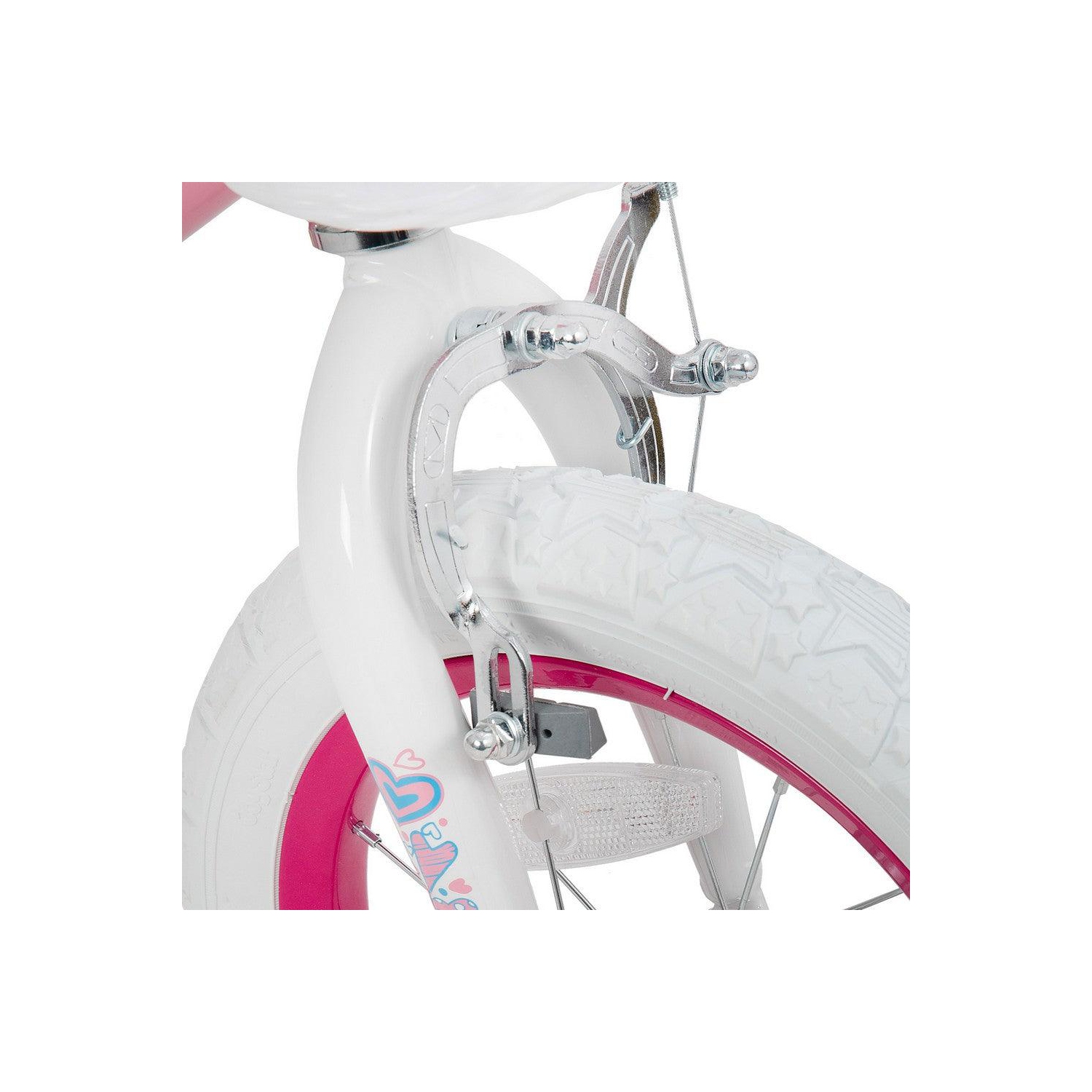 JOYSTAR Angel 18 Inch Girls Bicycle for Ages 5-9 Years | 18" Kids Bike with Handbrake & Training Wheels | Basket Included