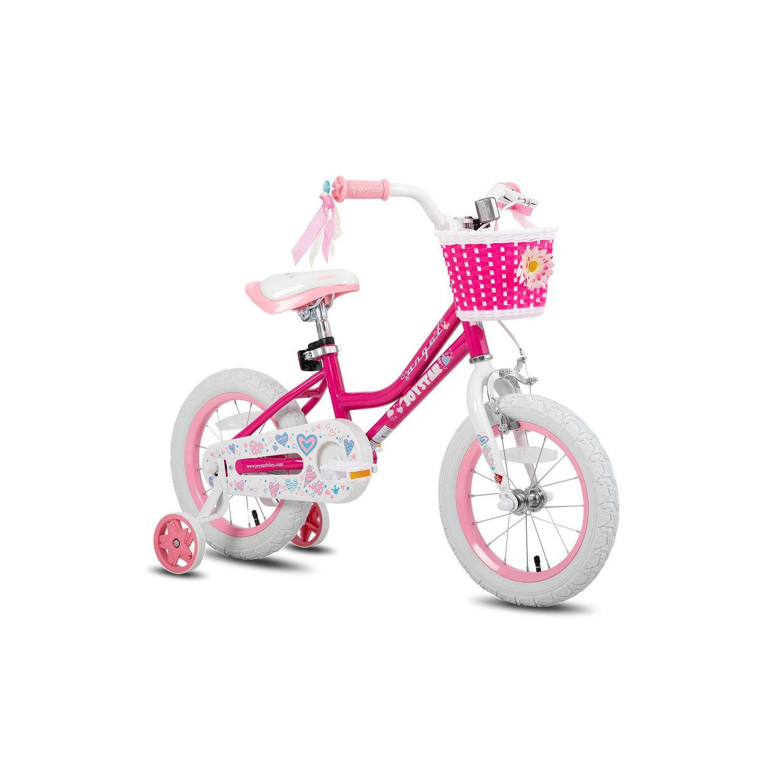 JOYSTAR Angel 12 Inch Girls Bicycle for Ages 2-4 Years | Toddler Bike with Training Wheels & Basket | 12" Kids Bike
