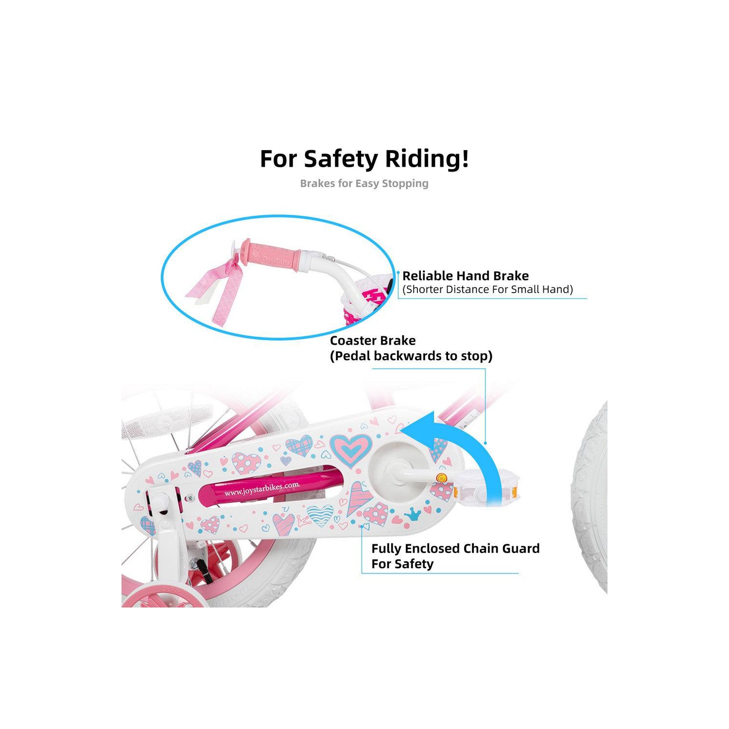 JOYSTAR Angel 12 Inch Girls Bicycle for Ages 2-4 Years | Toddler Bike with Training Wheels & Basket | 12" Kids Bike