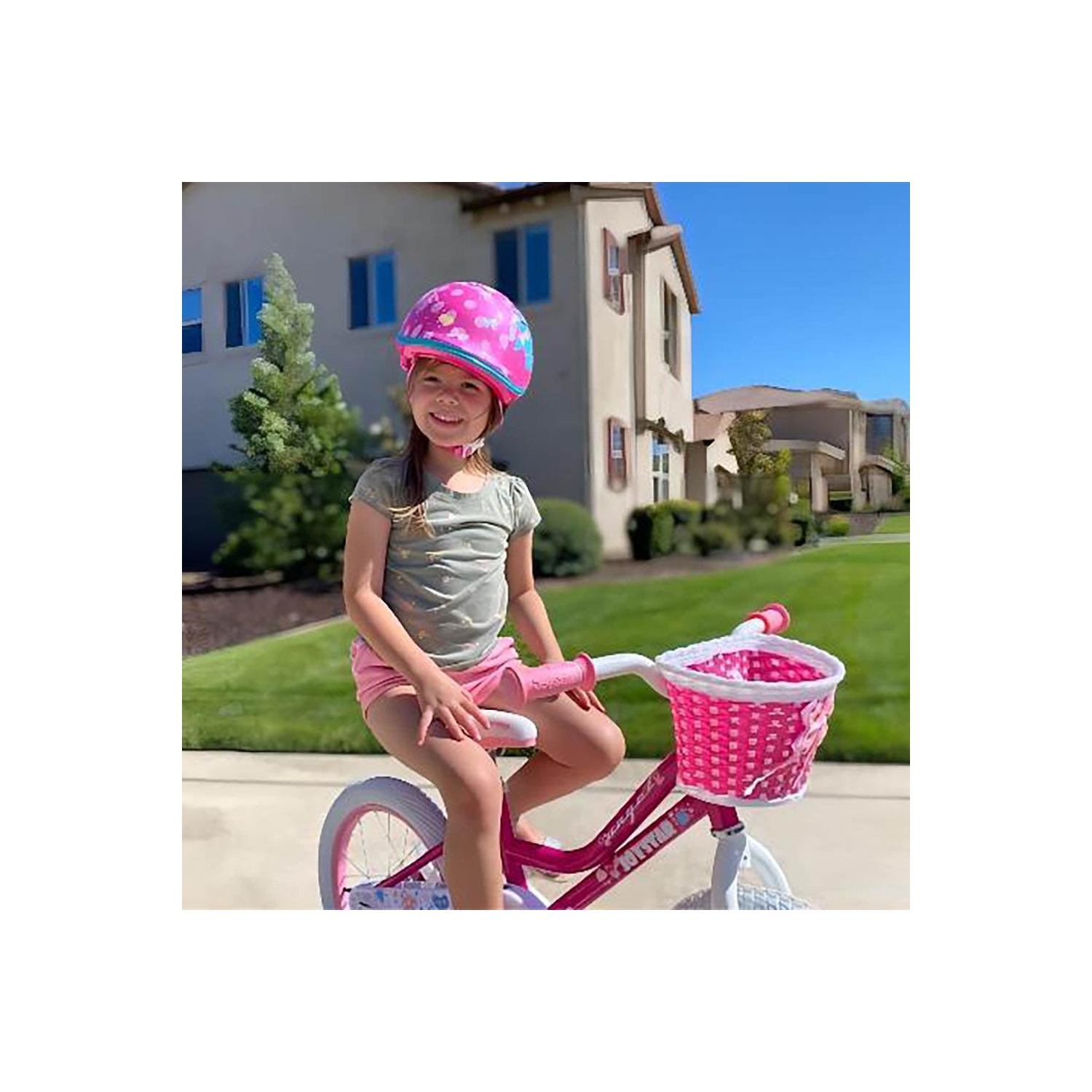JOYSTAR Angel 18 Inch Girls Bicycle for Ages 5-9 Years | 18" Kids Bike with Handbrake & Training Wheels | Basket Included