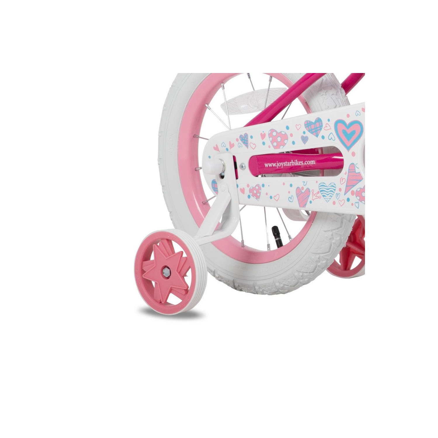 JOYSTAR Angel 18 Inch Girls Bicycle for Ages 5-9 Years | 18" Kids Bike with Handbrake & Training Wheels | Basket Included