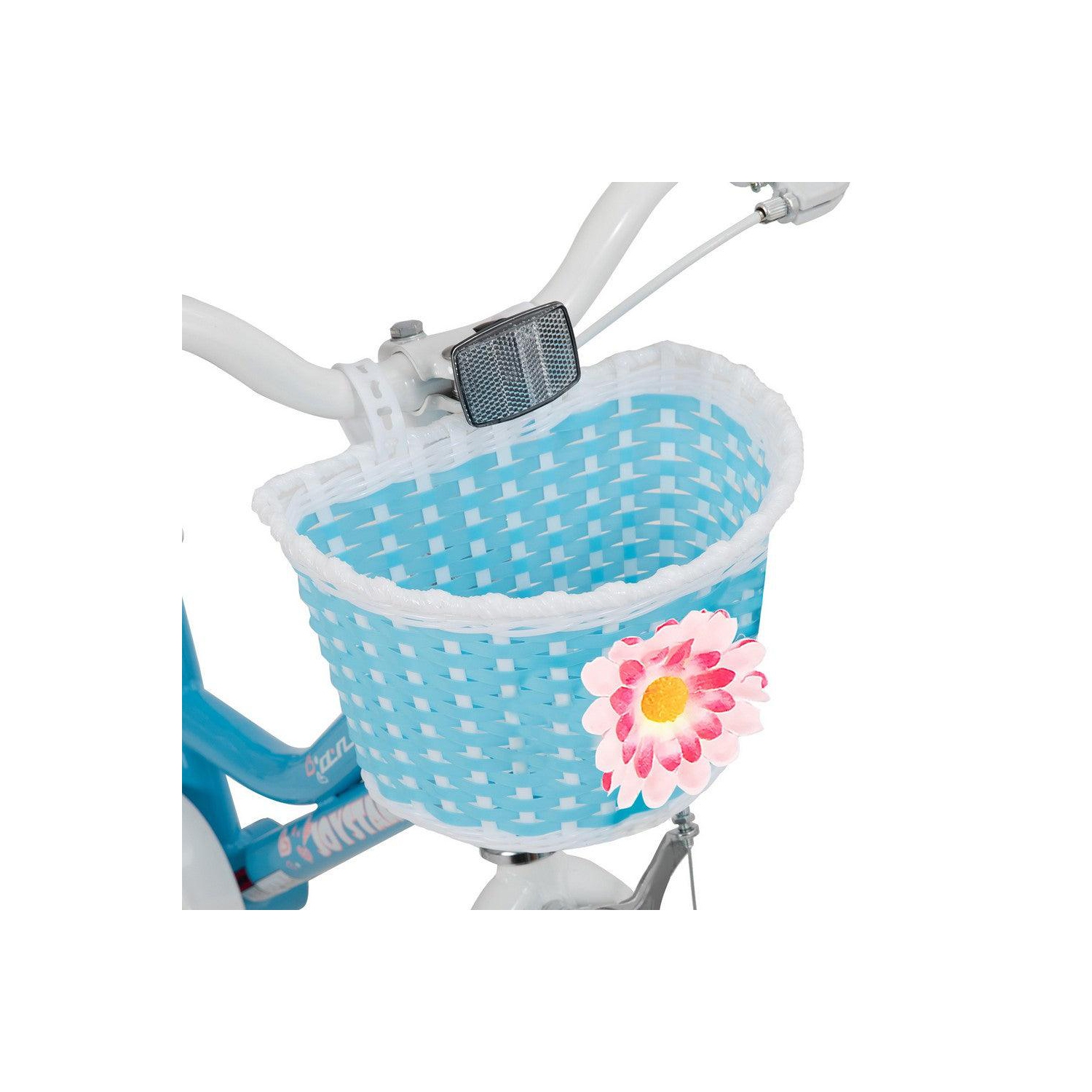 JOYSTAR Angel 18 Inch Girls Bicycle for Ages 5-9 Years | 18" Kids Bike with Handbrake & Training Wheels | Basket Included