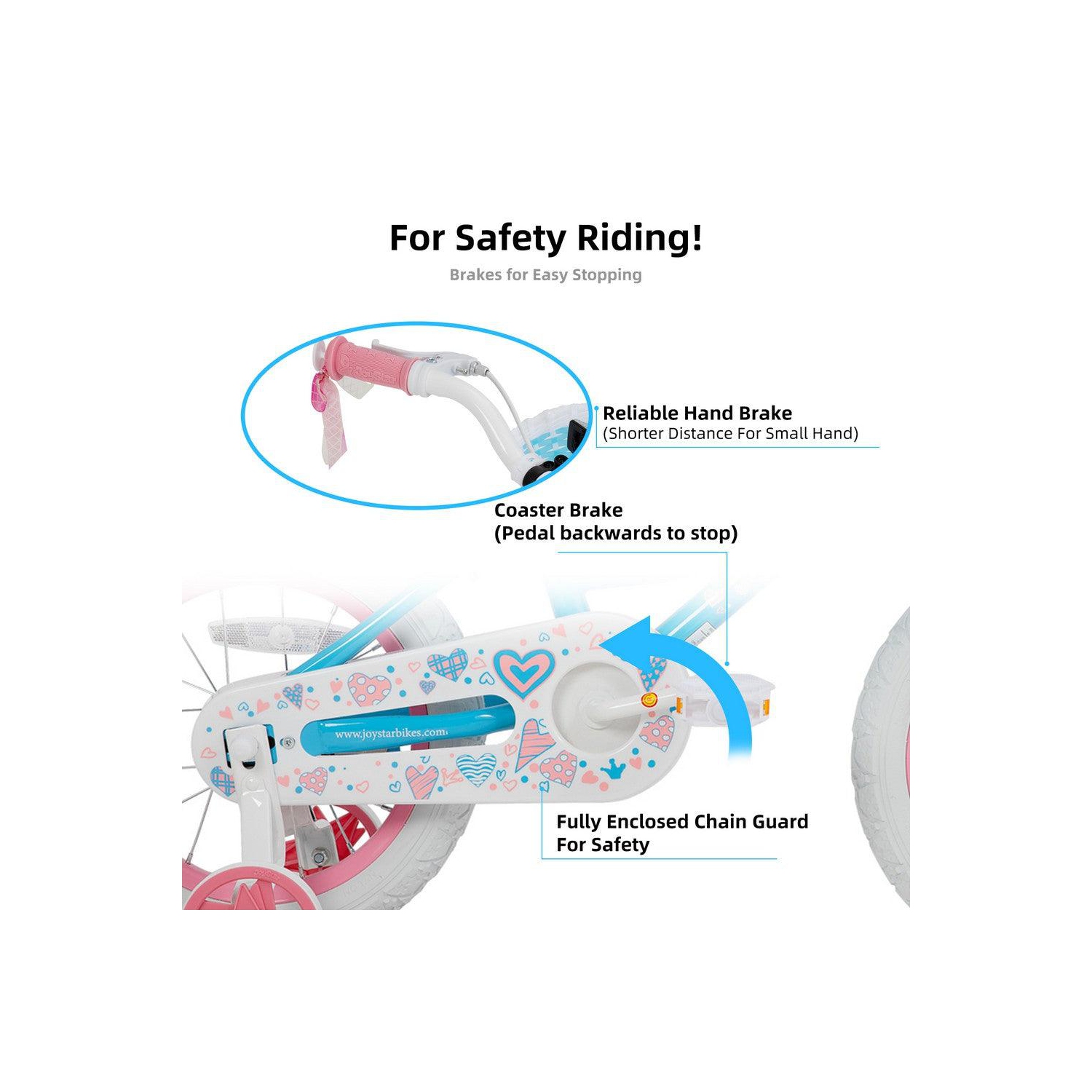 JOYSTAR Angel 12 Inch Girls Bicycle for Ages 2-4 Years | Toddler Bike with Training Wheels & Basket | 12" Kids Bike