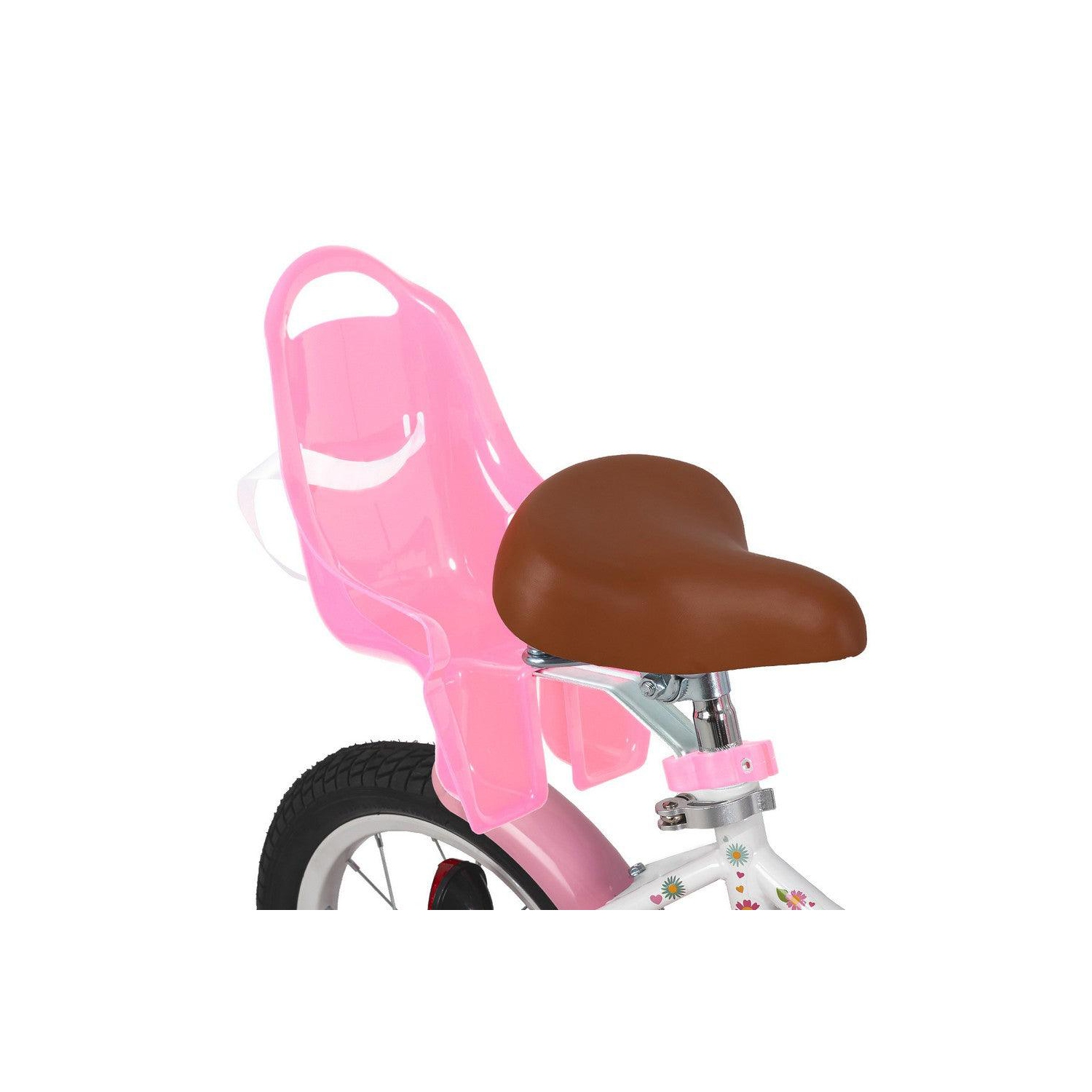 Vélo de 14&nbsp;po pour enfants Little Daisy de JOYSTAR avec roues d'entraînement, siège de poupée, panier, banderoles, Princesse Look pour filles