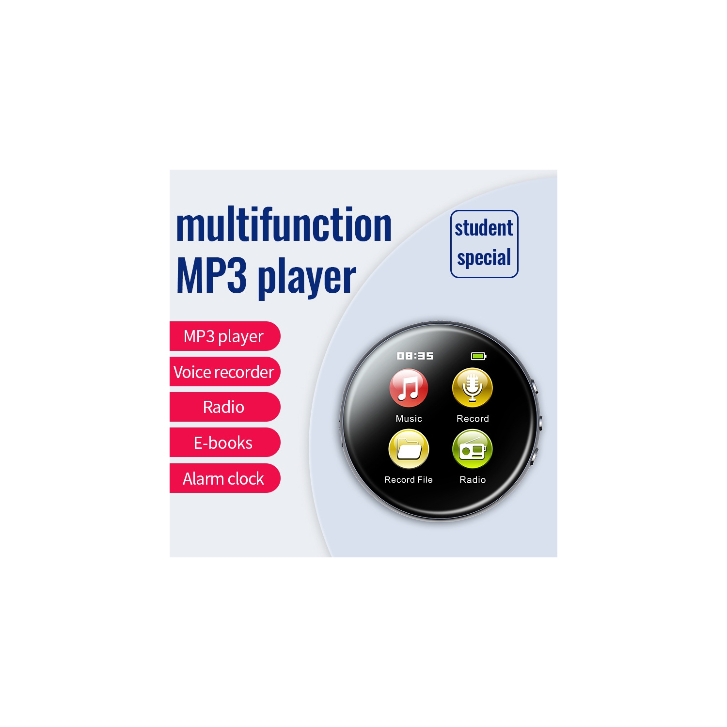 Enregistreur vocal numérique 64&nbsp;Go Mini lecteur MP3 à commande sonore, dictaphone portatif à suppression du bruit