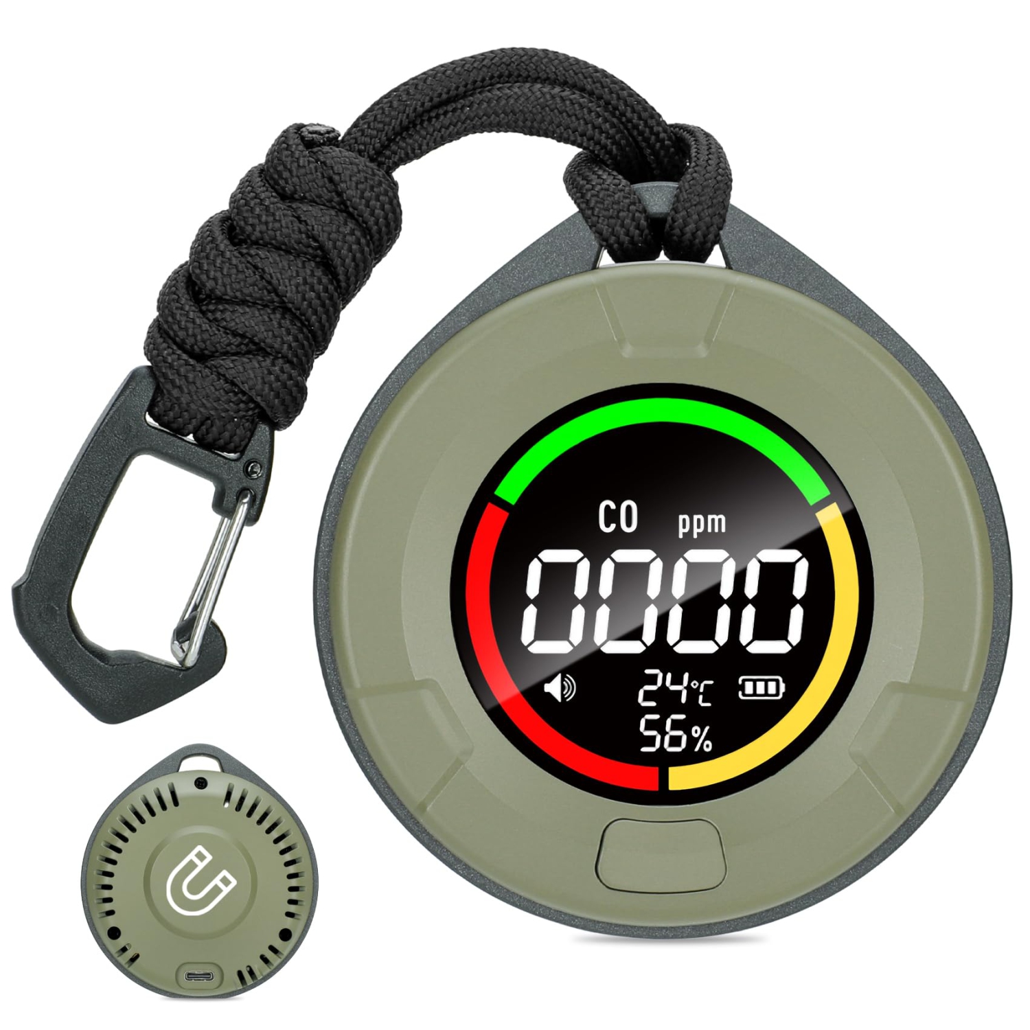 Détecteurs portatifs de monoxyde de carbone pour les voyages, mini moniteur 3-en-1 de monoxyde de carbone avec succion, moniteur de monoxyde de