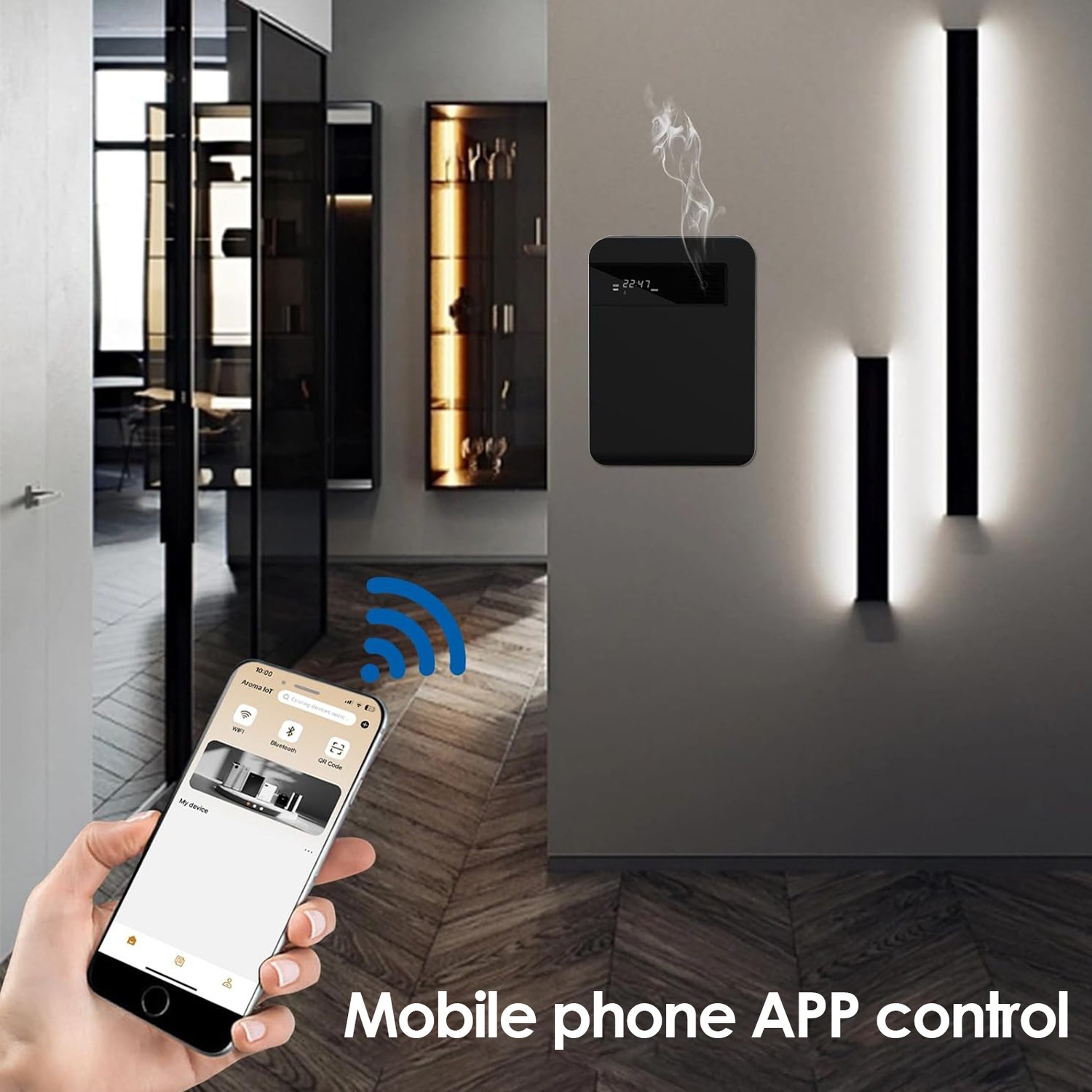 Electric Aroma Diffuser For Hotel Home Air Fresheners Sprayer Smart Scent Machine Automatic Room Fragrance Air Purifier(black)