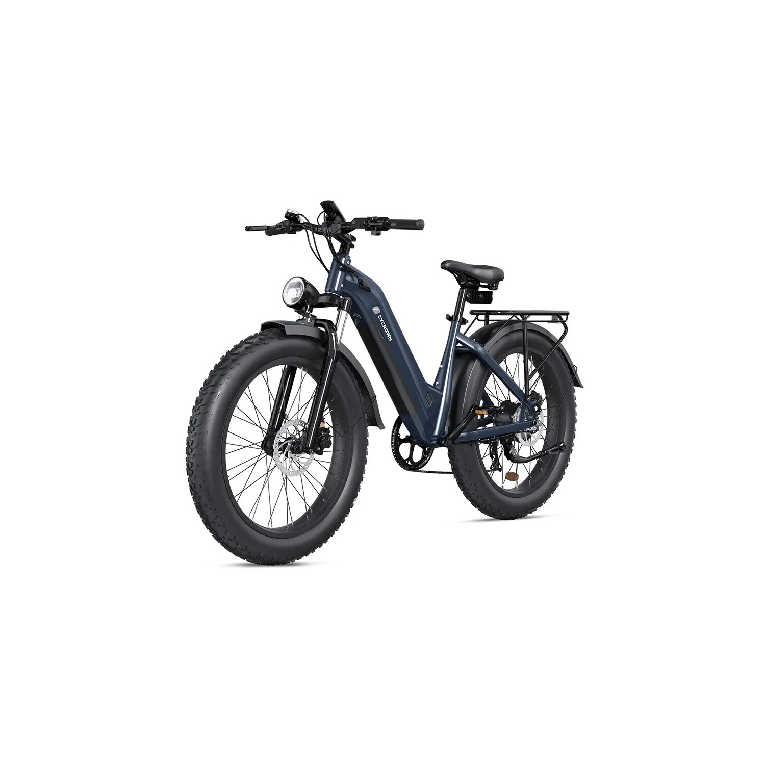 CYCROWN CycVerve Electric Bike for Adults With Racks & Fenders(1000W Motor/120KM Range/45KM/H Top Speed/ 26" x 4.0 Fat Tires) - Deep Gray