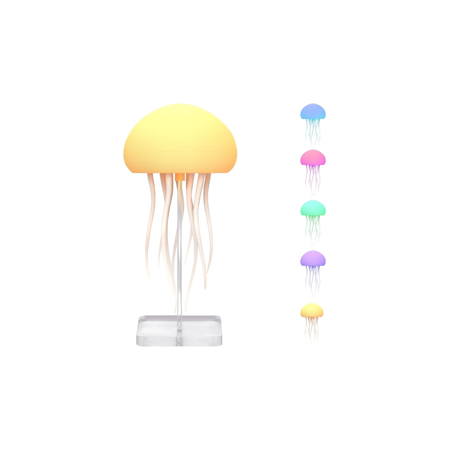 Lampe flottante méduse - Lampe de table de chevet Flying Jellyfish à commande vocale - LED à suspendre avec capteur tactile rechargeable