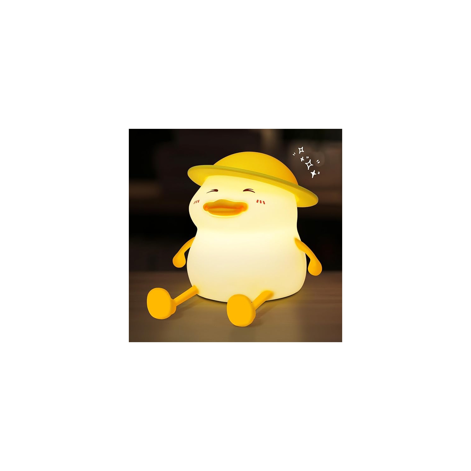 Cute Duck Night Light for Kids, Squishy Silicone Duck Light - Colorful, Dimmable, Rechargeable, Nursery Lamp for Breastfeeding, Room Décor