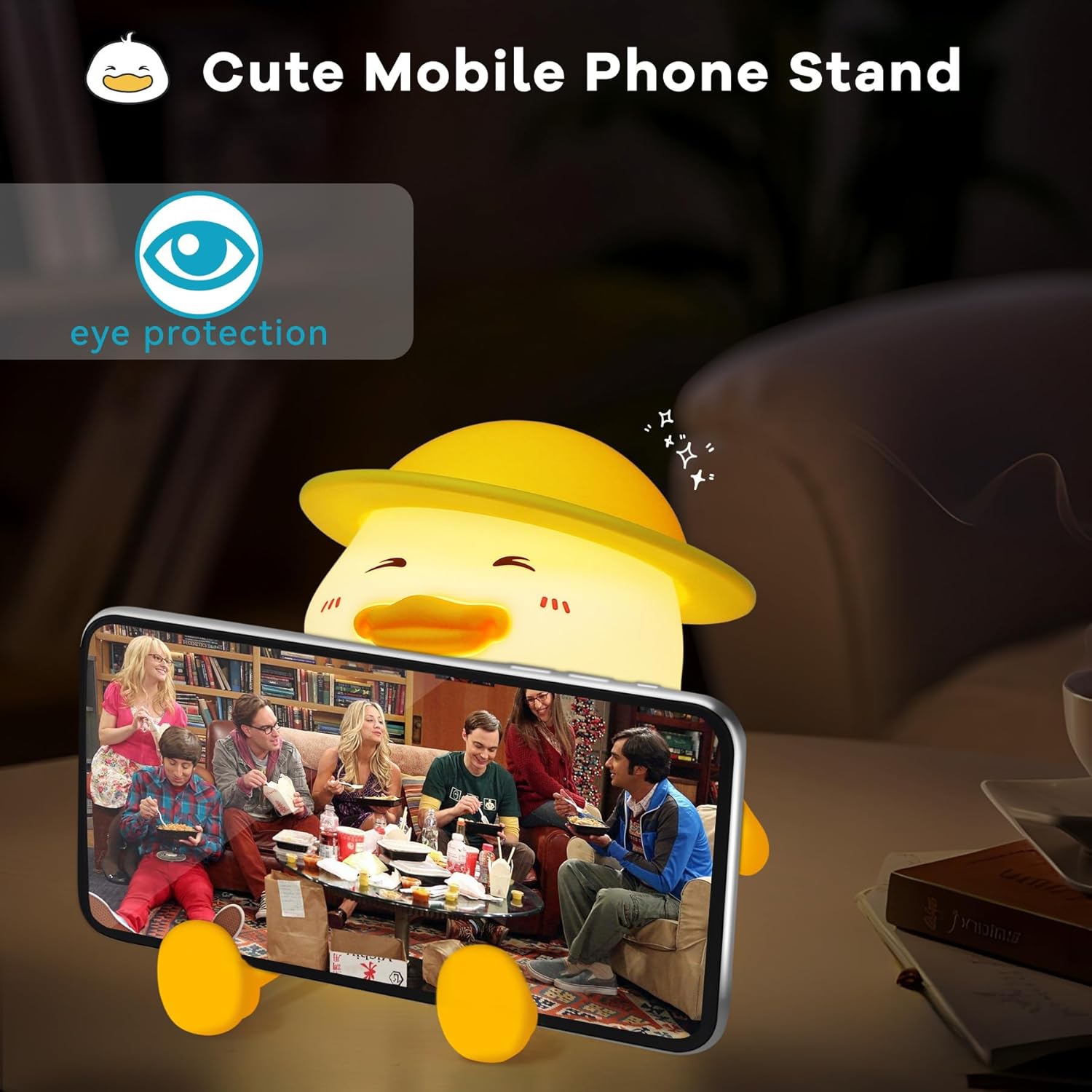 Cute Duck Night Light for Kids, Squishy Silicone Duck Light - Colorful, Dimmable, Rechargeable, Nursery Lamp for Breastfeeding, Room Décor