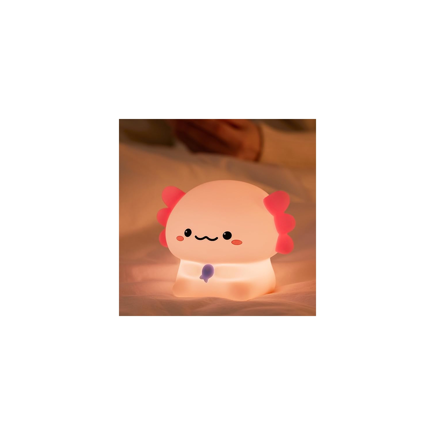 Veilleuse en silicone d'Cute Axolotl, veilleuse en silicone pour chambre de bébé Newt Sitting Baby, lampe de chevet rechargeable