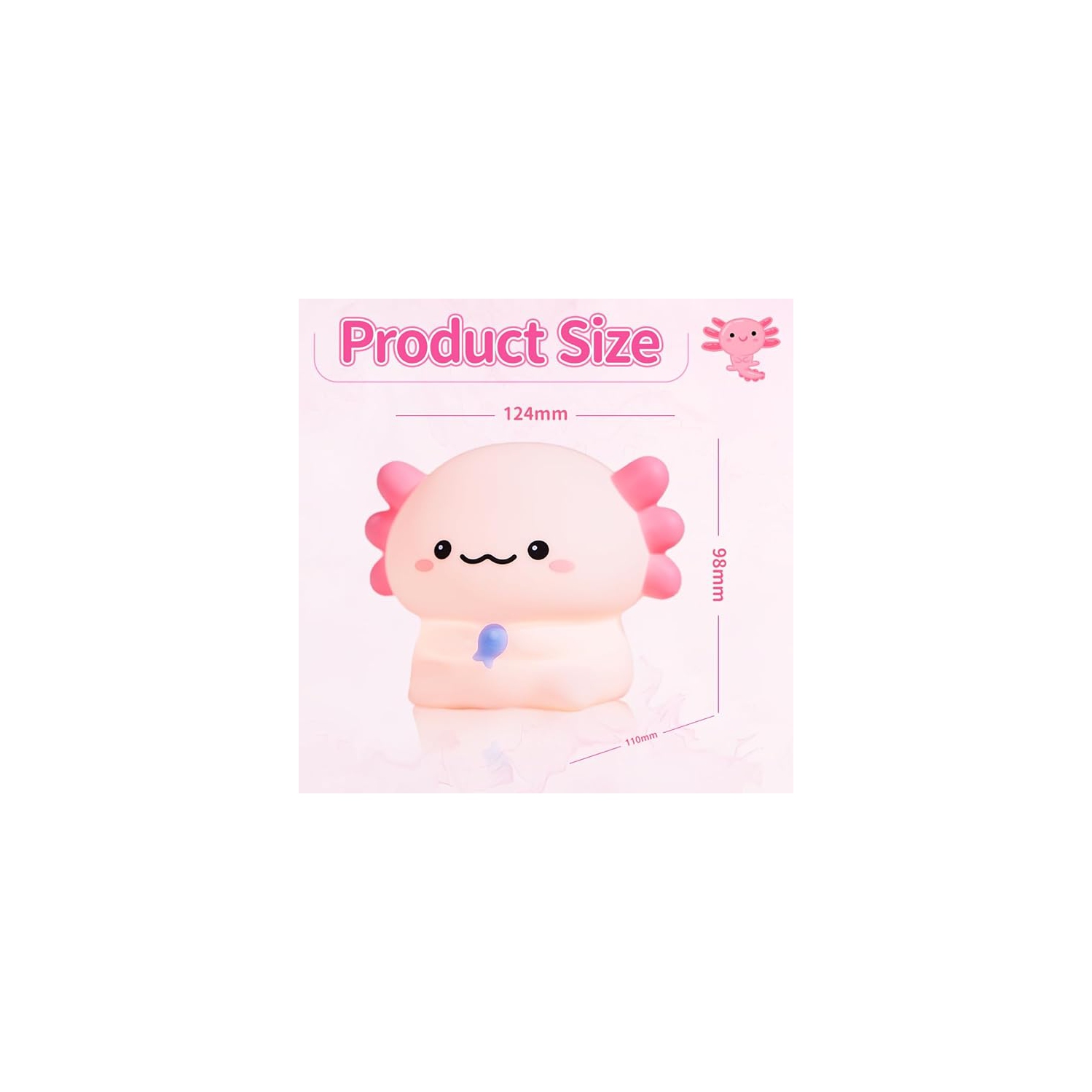 Veilleuse en silicone d'Cute Axolotl, veilleuse en silicone pour chambre de bébé Newt Sitting Baby, lampe de chevet rechargeable