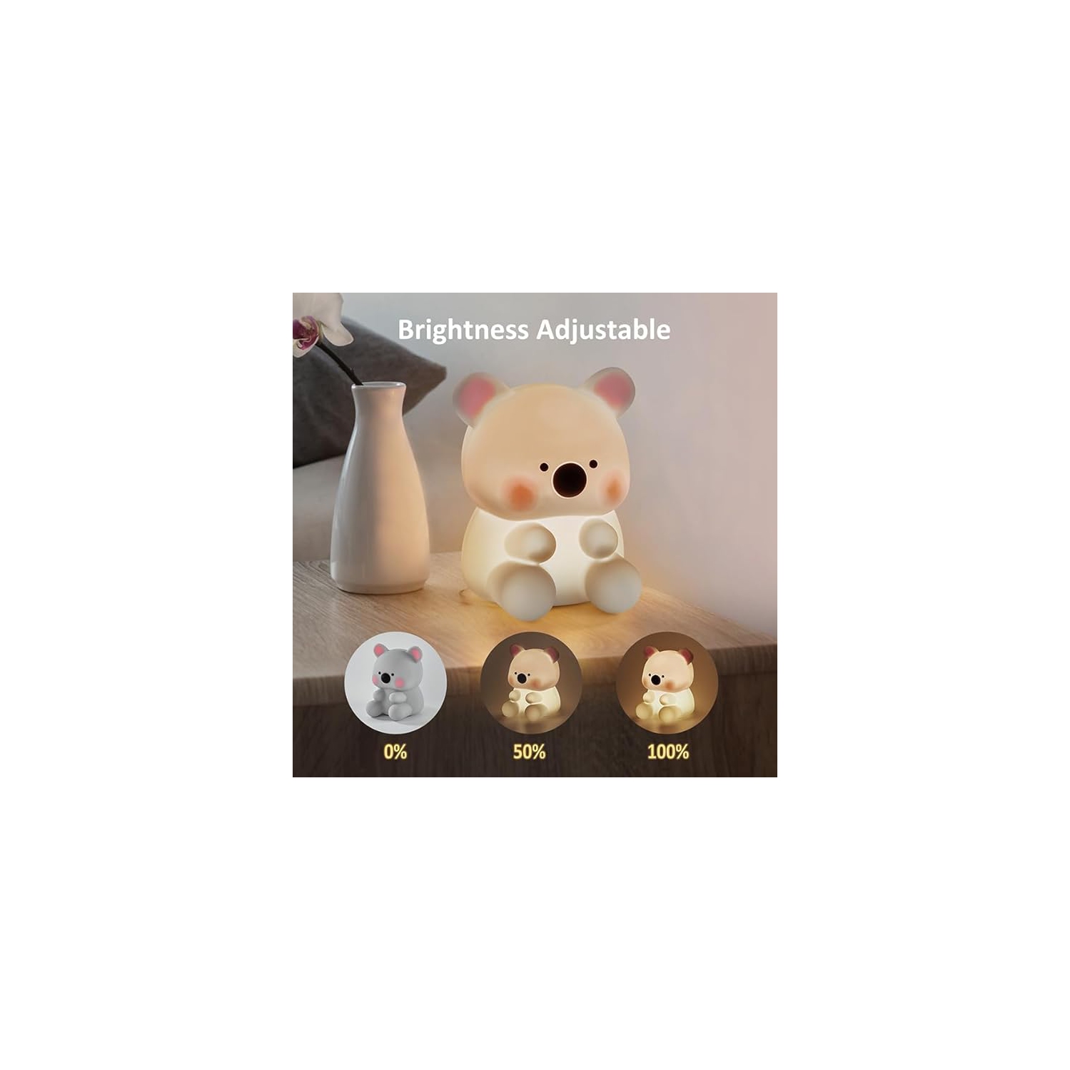 Toddler Night Light, Squishy Night Light for Kids with 2 Level Brightness and Timer, Baby Night Lights for Nursery, Rechargeable Touch Night Lamp