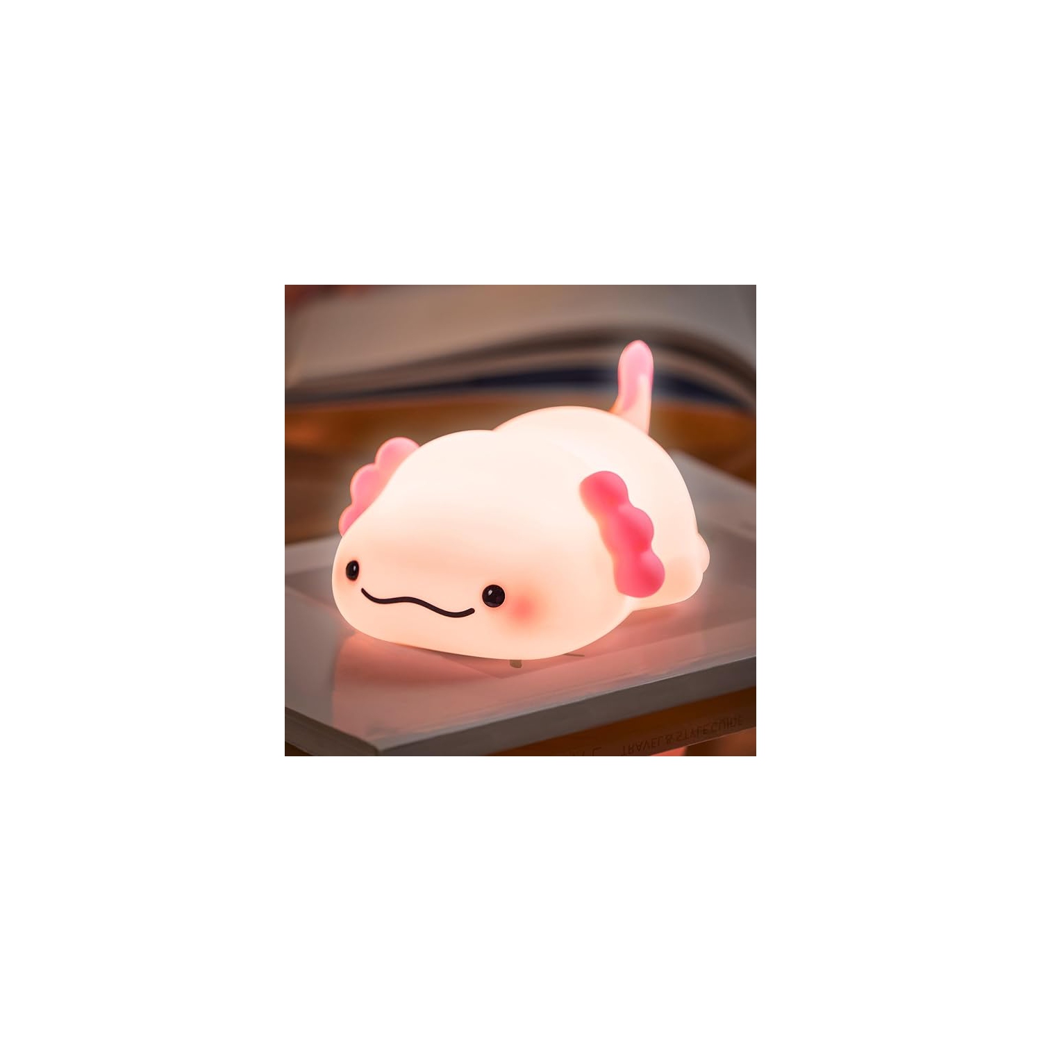 Axolotl Night Light for Kids, Rechargeable Cute Squishy lamp - Silicone Adorable Christmas Axolotl Gifts for Kids -ouch Light