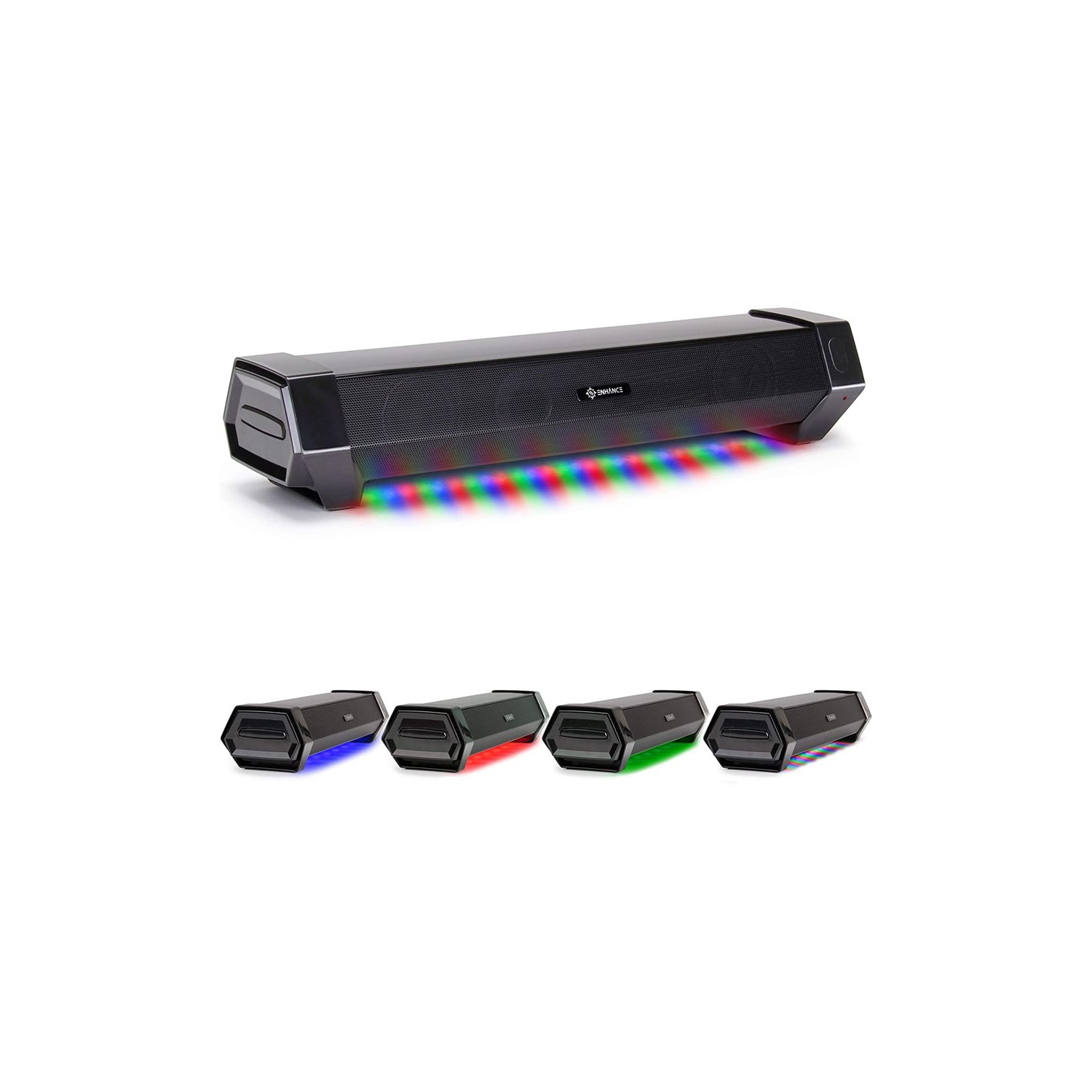 Enhance ENPCSM2100BKUS ATTACK Under-Monitor Gaming Speaker Soundbar with Multicolor LEDs